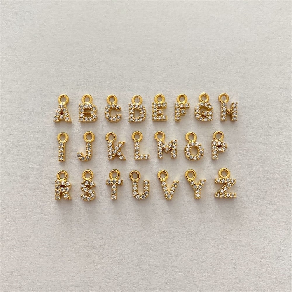 Özel Tasarım Zirkon Taşlı Kişiye Özel Harf Yüzük