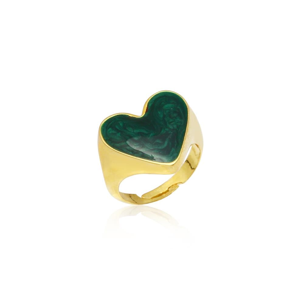 Enameled Heart Ring