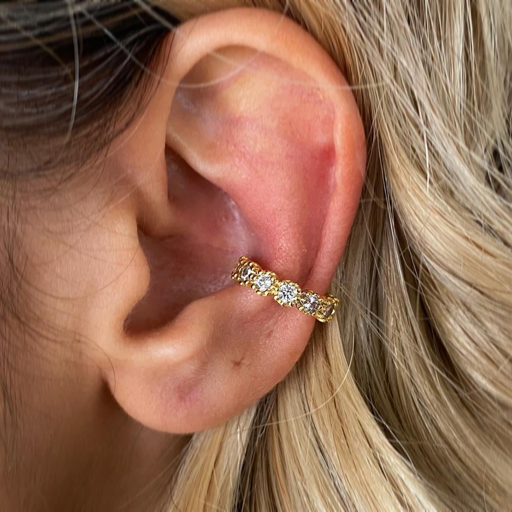 Zirkon Taşlı Ear cuff