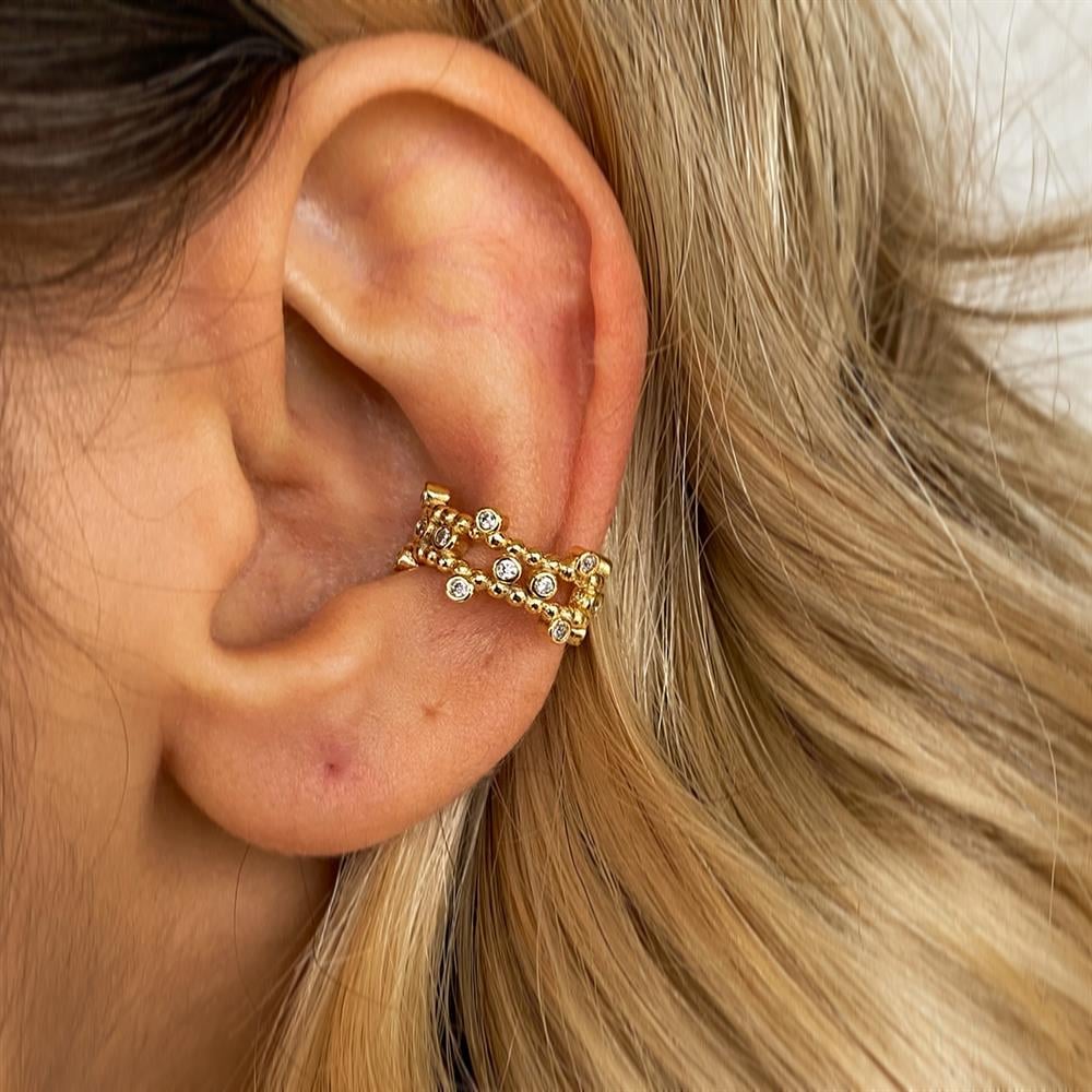 Zirkon Taşlı Ear cuff