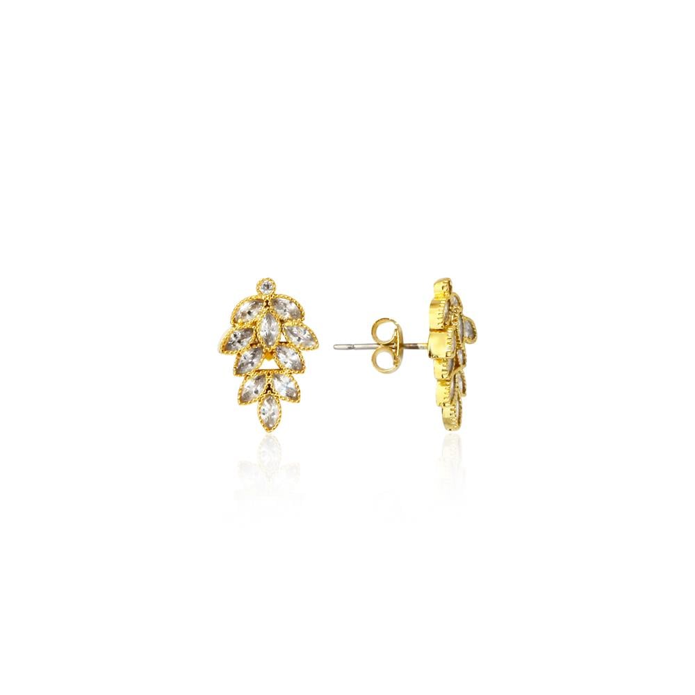 Zircon Leaf Earring