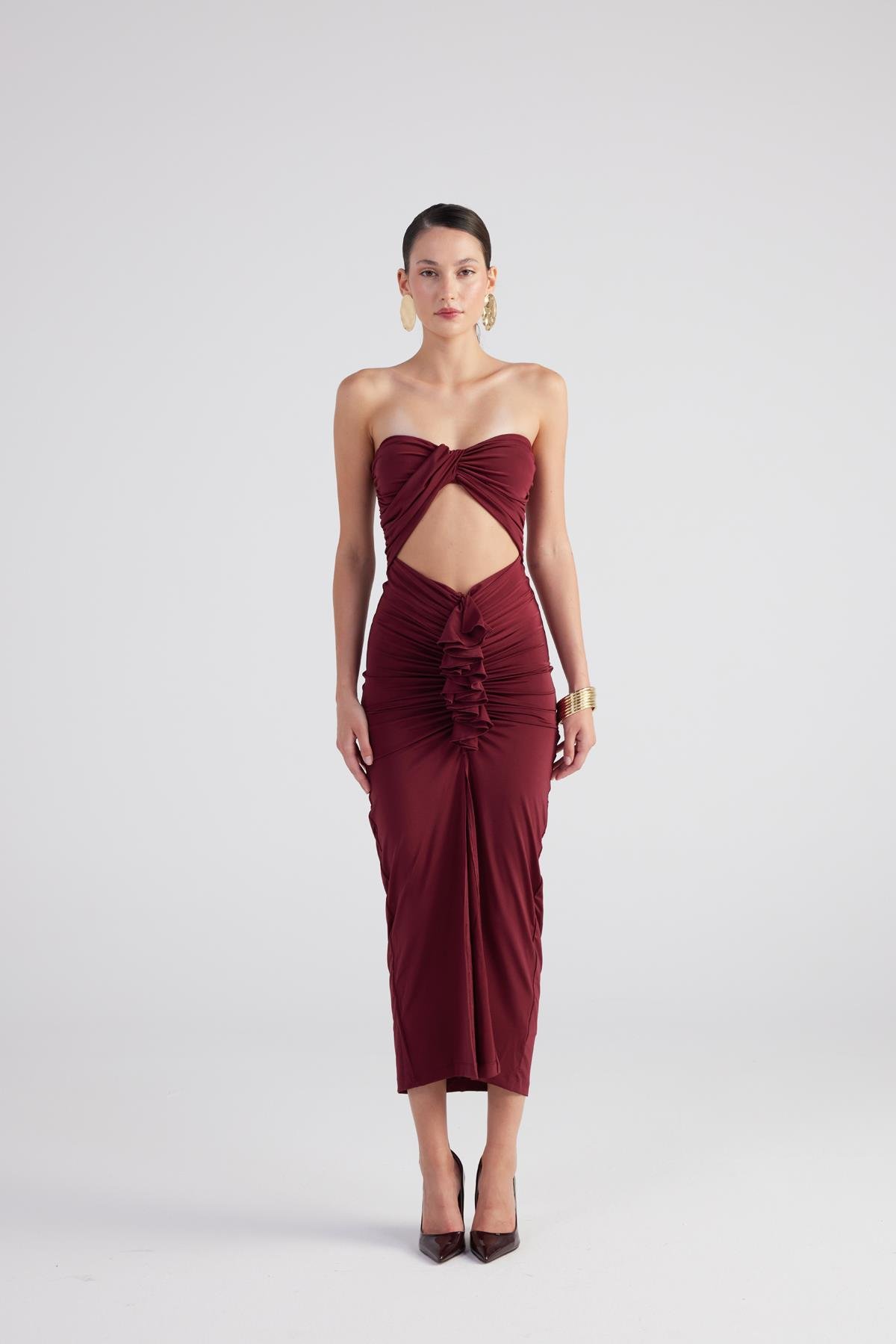 Hailey Dress Claret Red