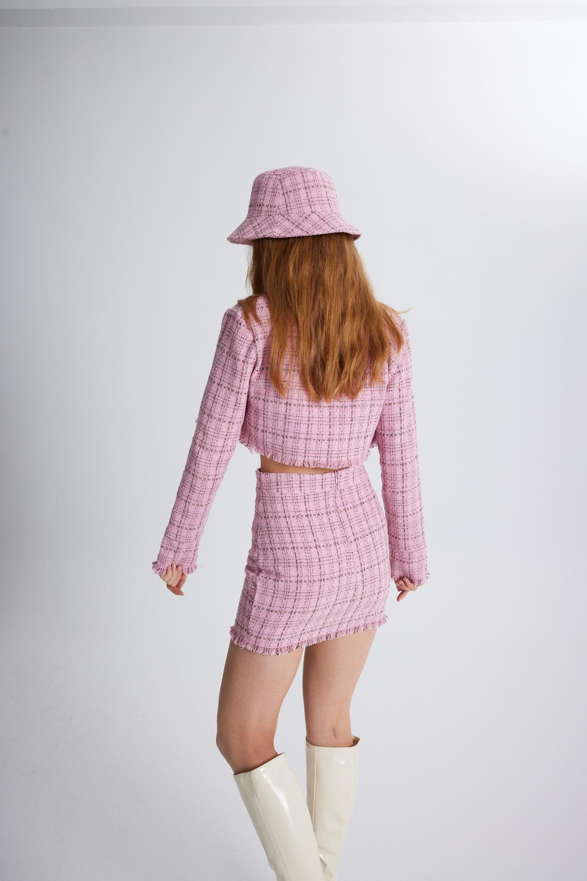 Tweed Ceket Pembe