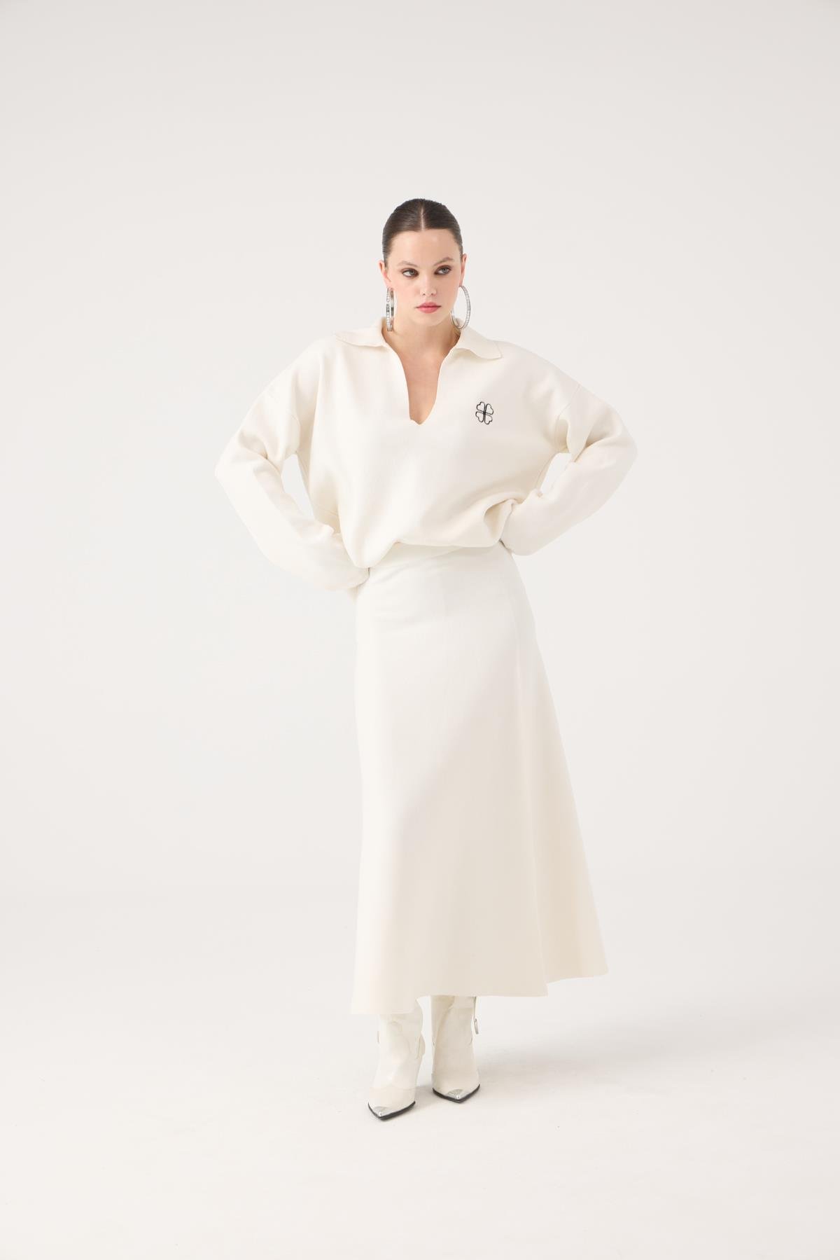 Zoi Triko Kazak Beyaz