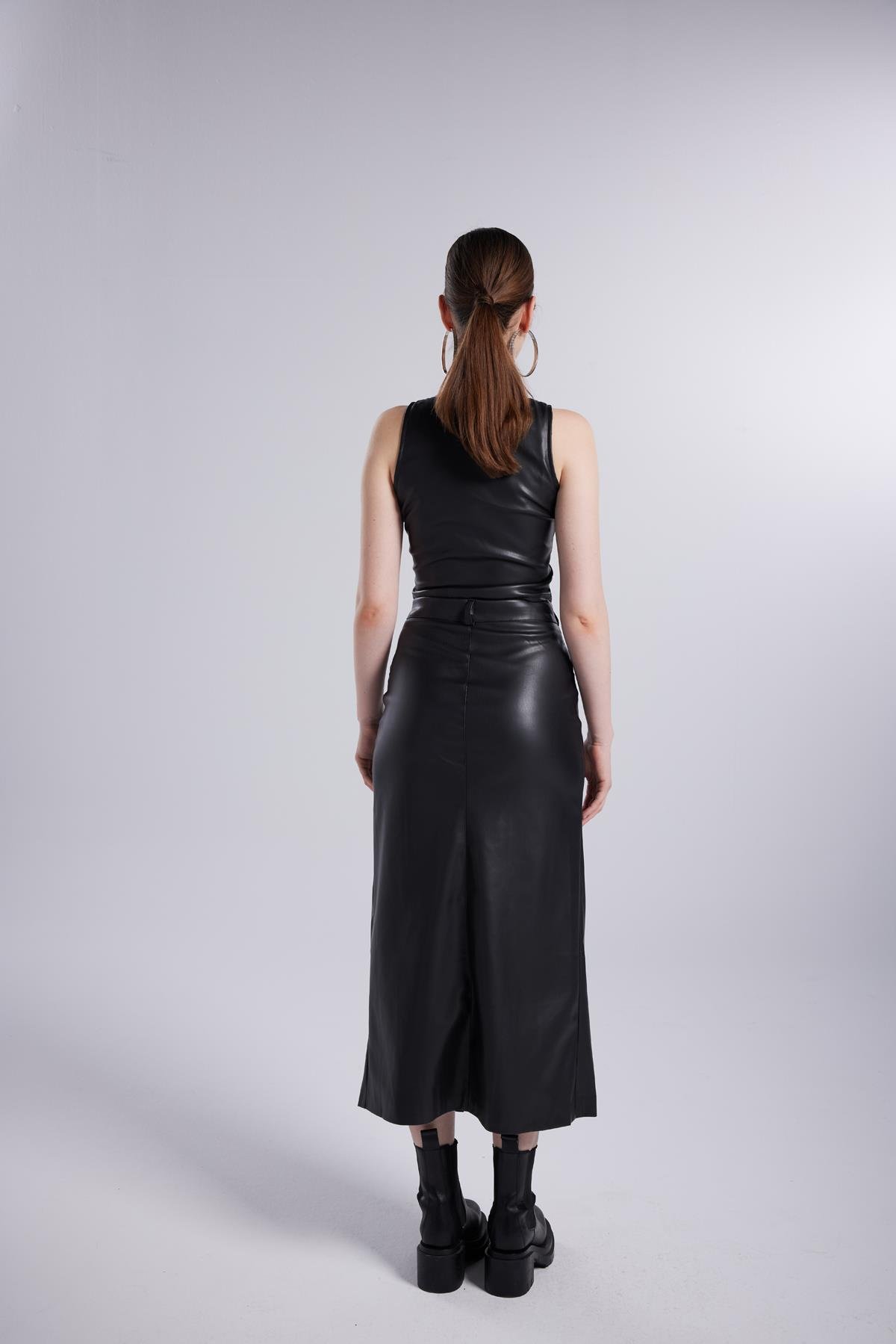 Hera Deri Etek Siyah