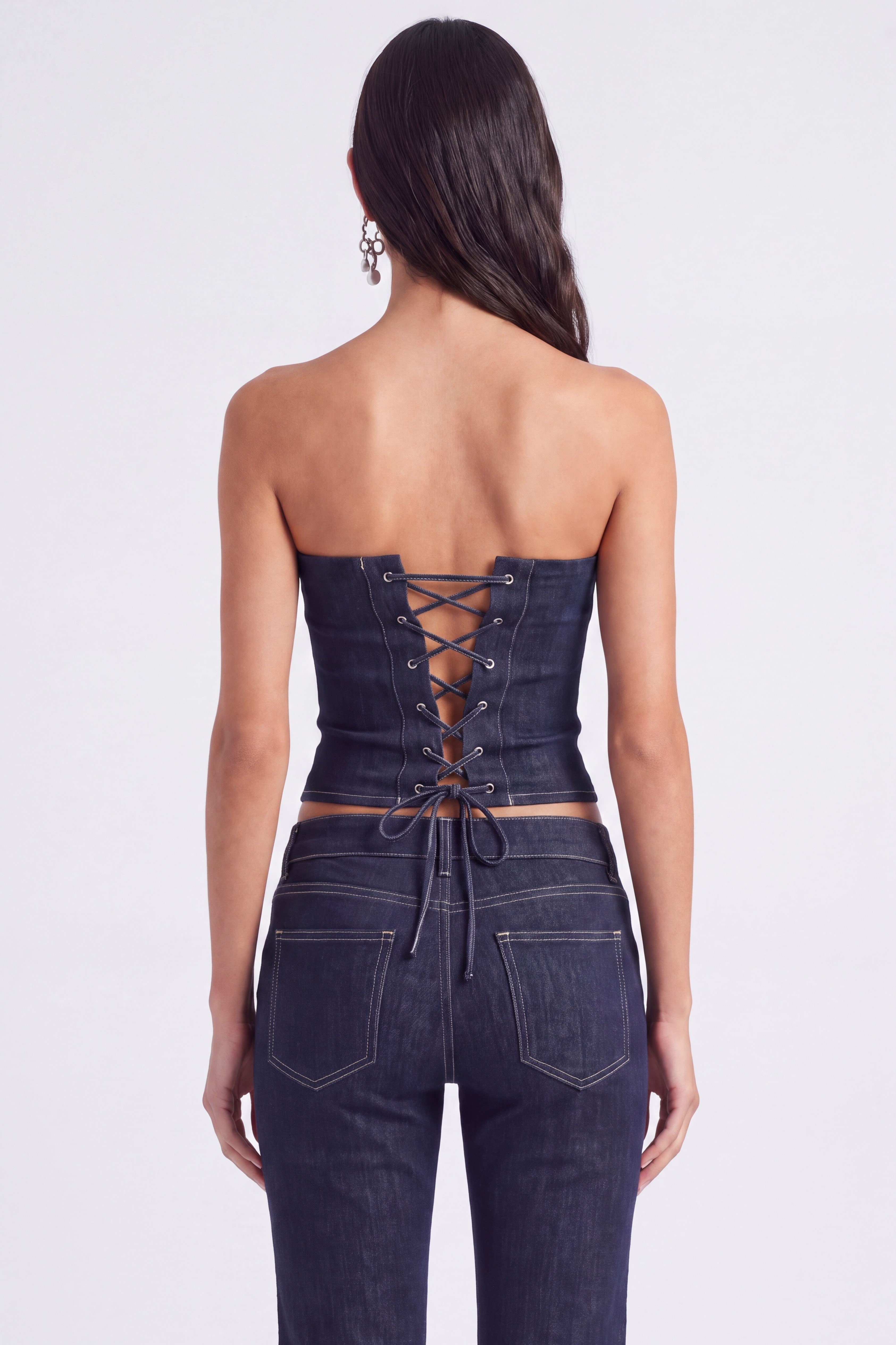 Clover Jean Bustier Navy Blue