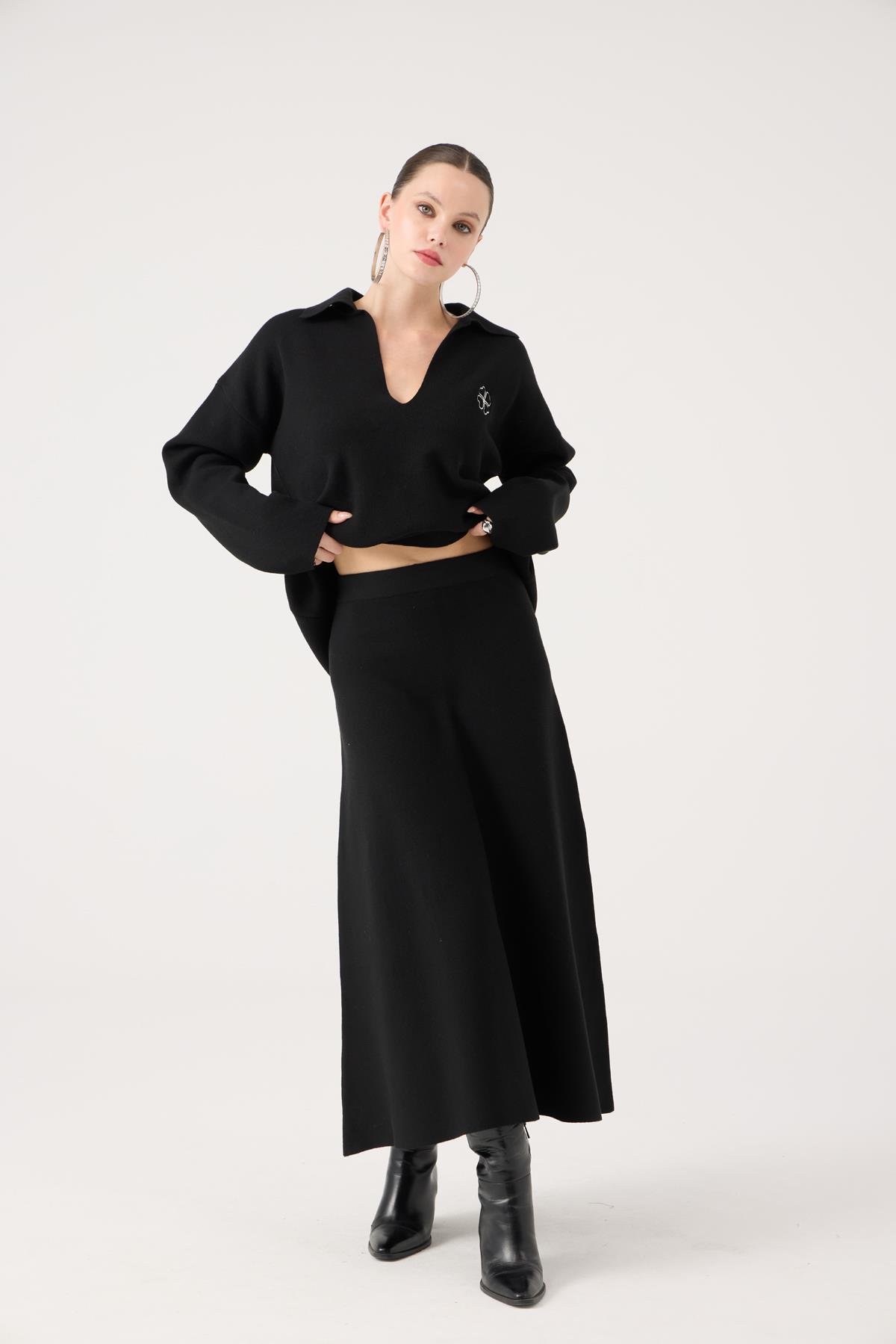 Zoi Triko Etek Siyah