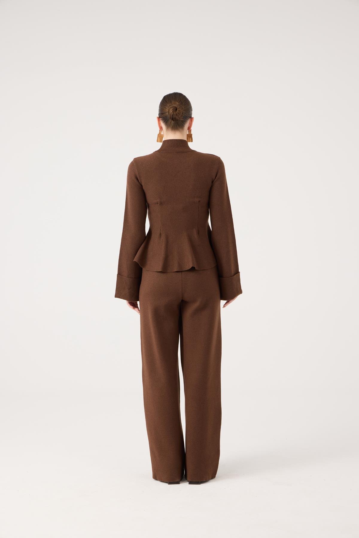 Madeline Triko Takım Kahve