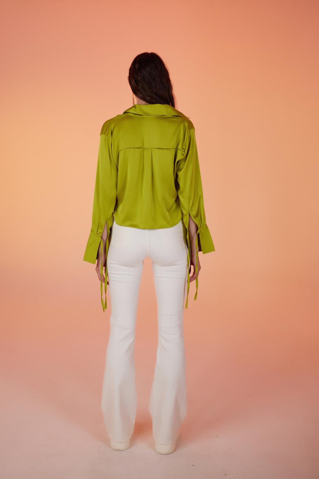 Cutout Jean Pantolon Beyaz