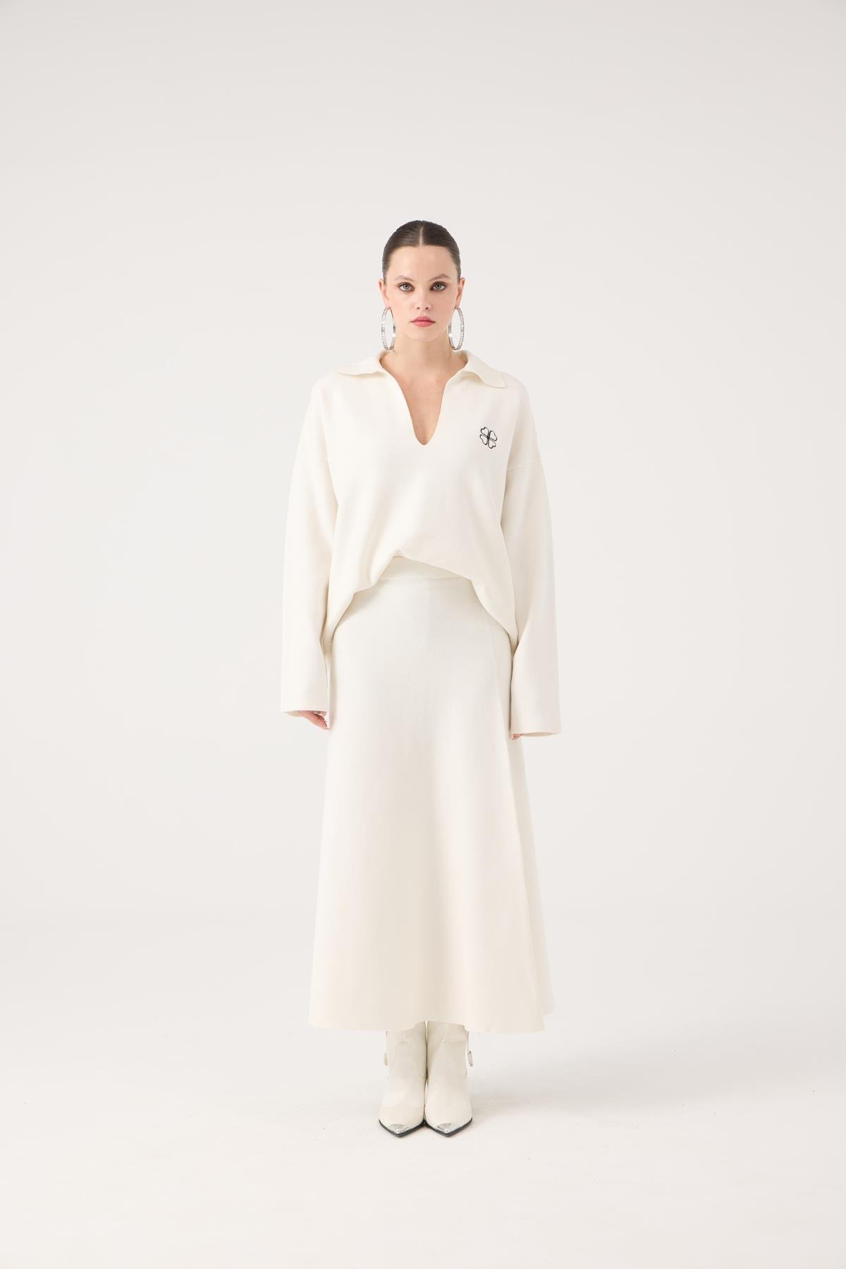 Zoi Triko Etek Beyaz