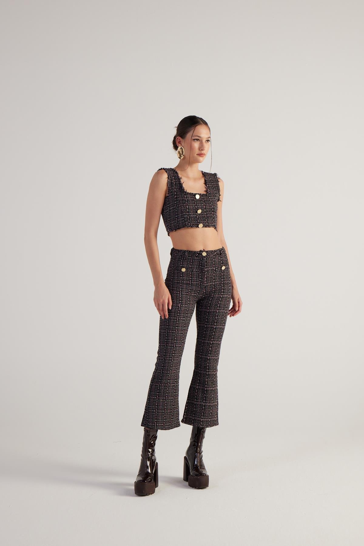 Tweed Pantolon Siyah