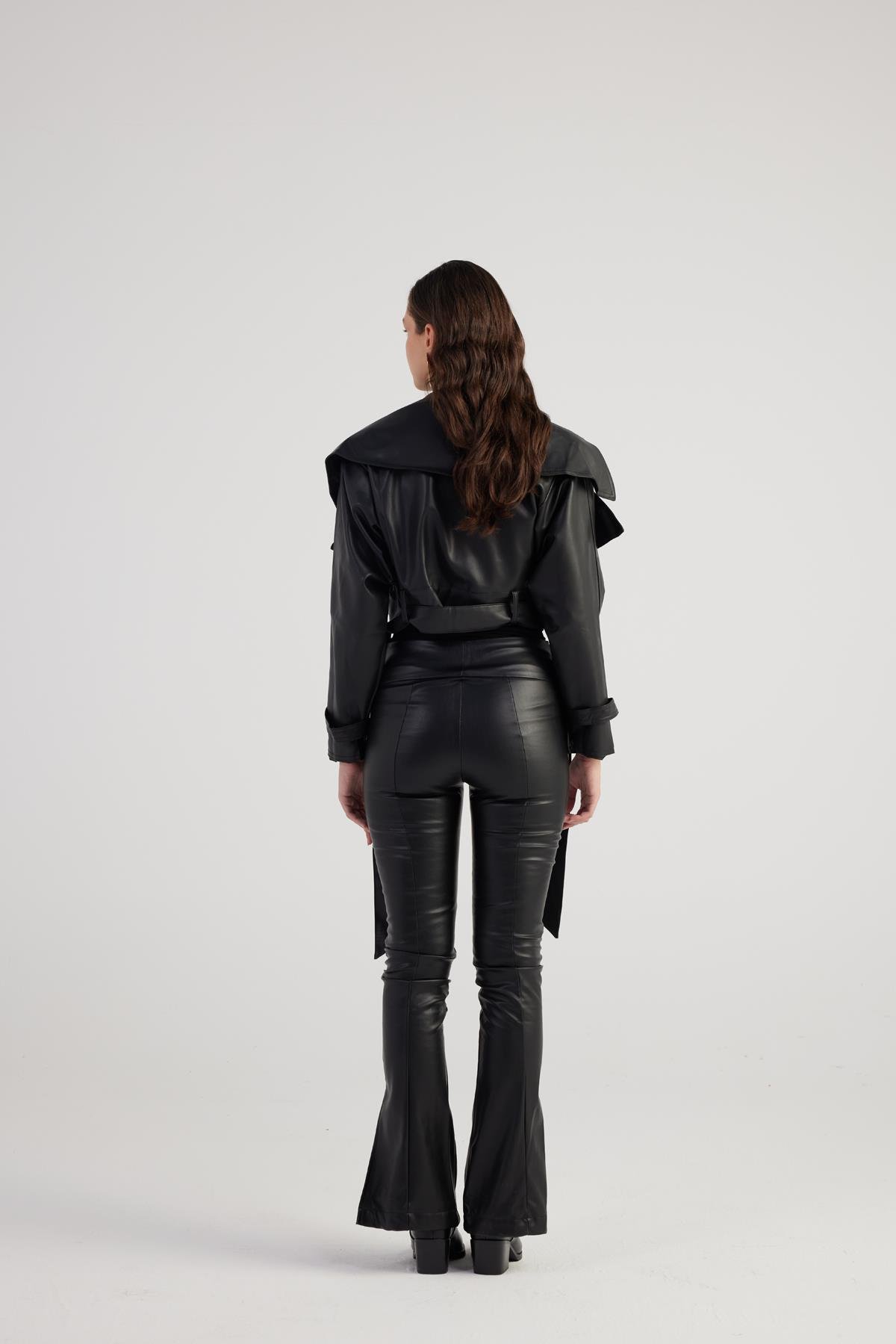 Neeko Leather Trousers Black