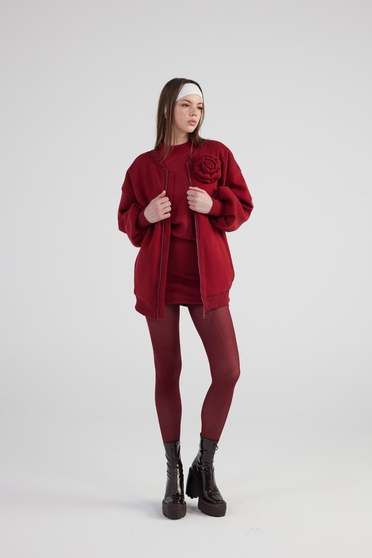 Alexa Bomber Ceket Bordo