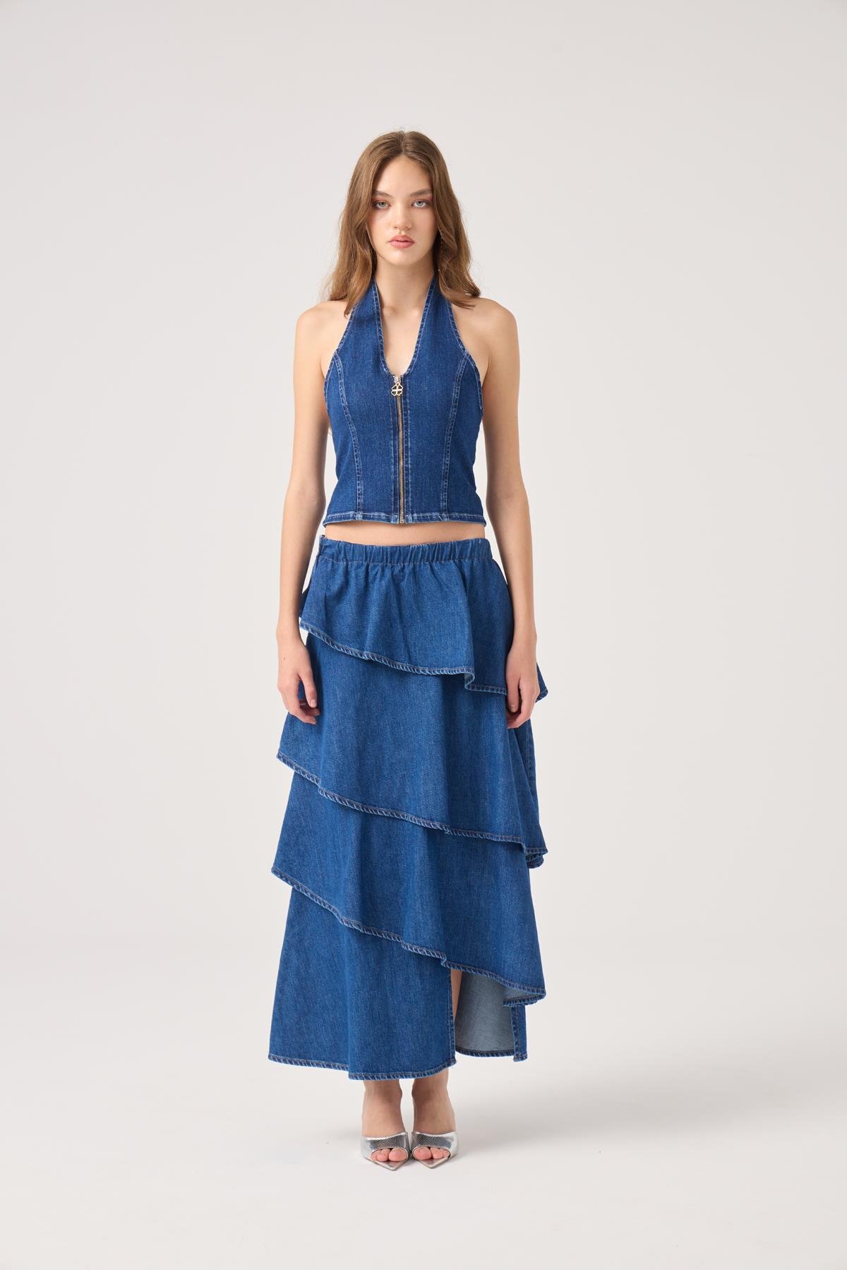 Kaela Jean Yelek Mavi