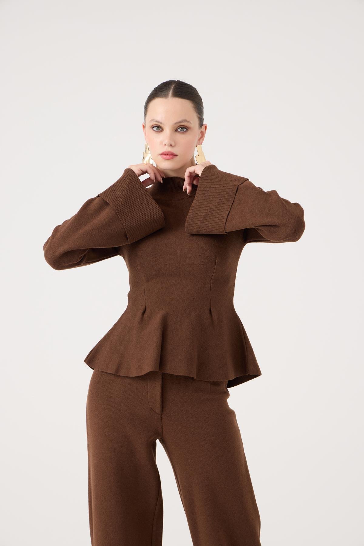 Madeline Triko Takım Kahve