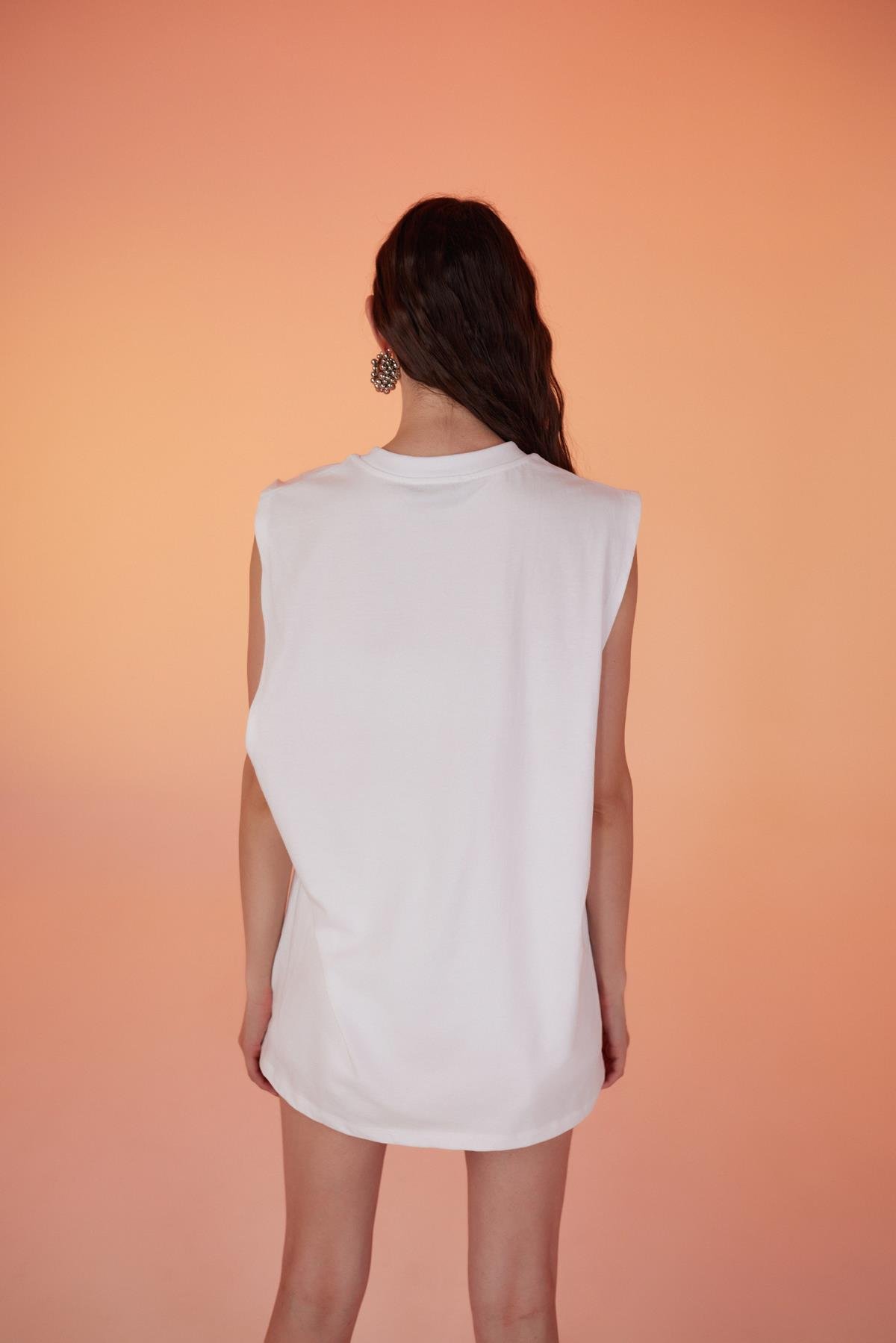 Army Oversize Tshirt Beyaz