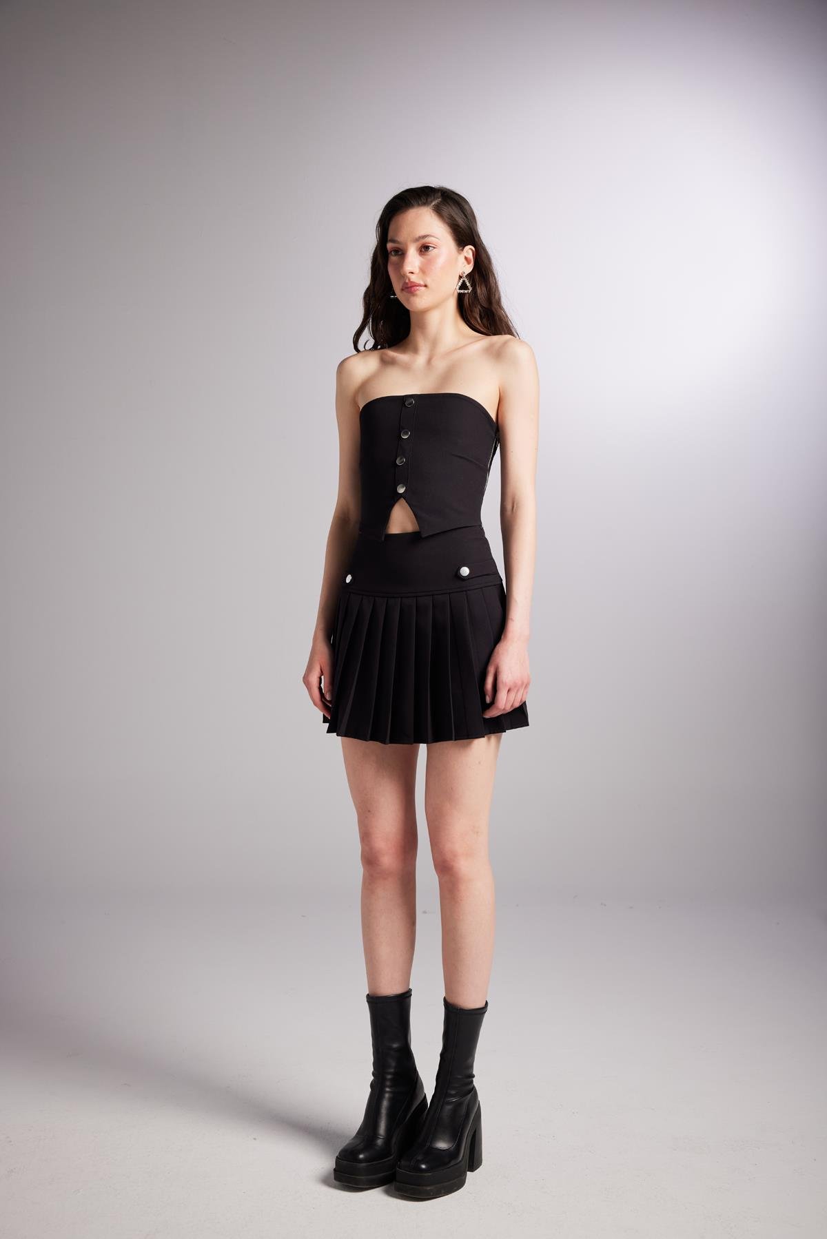 Devon Şort Etek Siyah