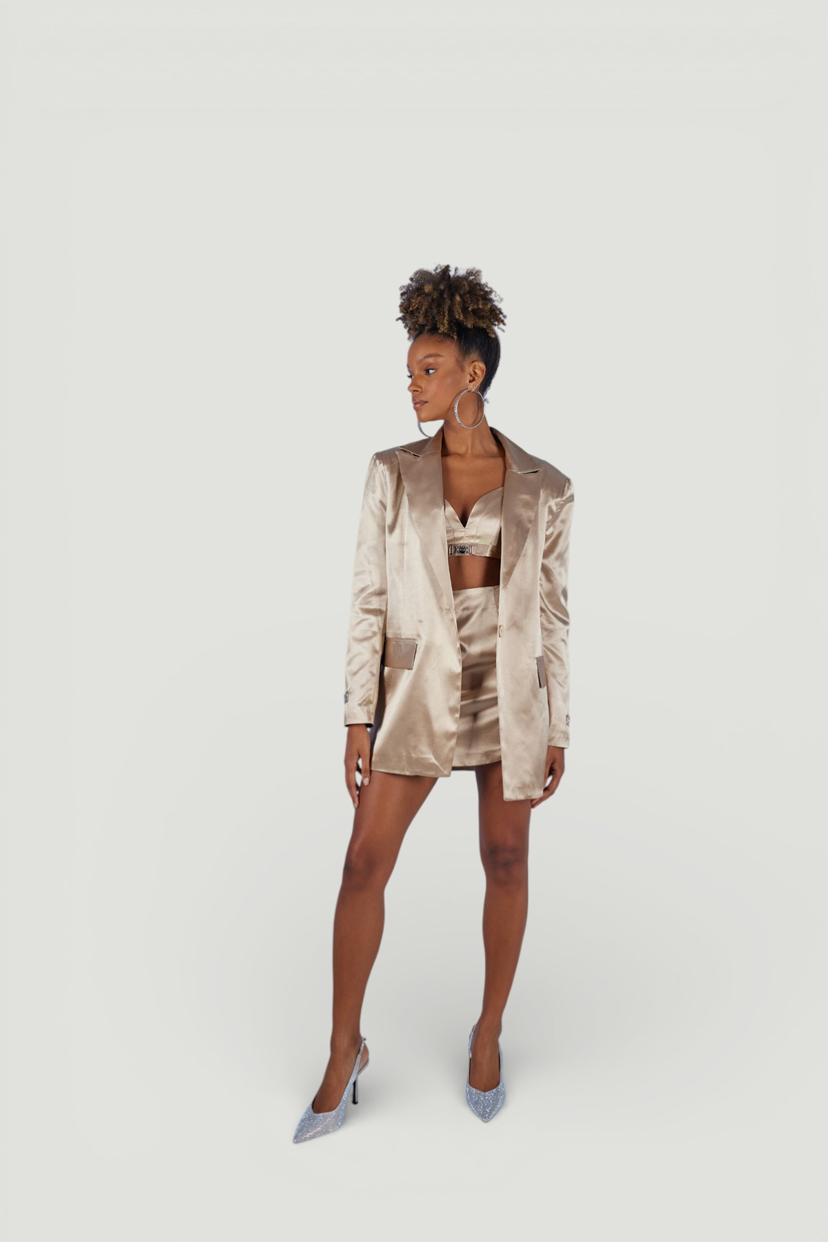 Fancy Blazer Jacket Beige