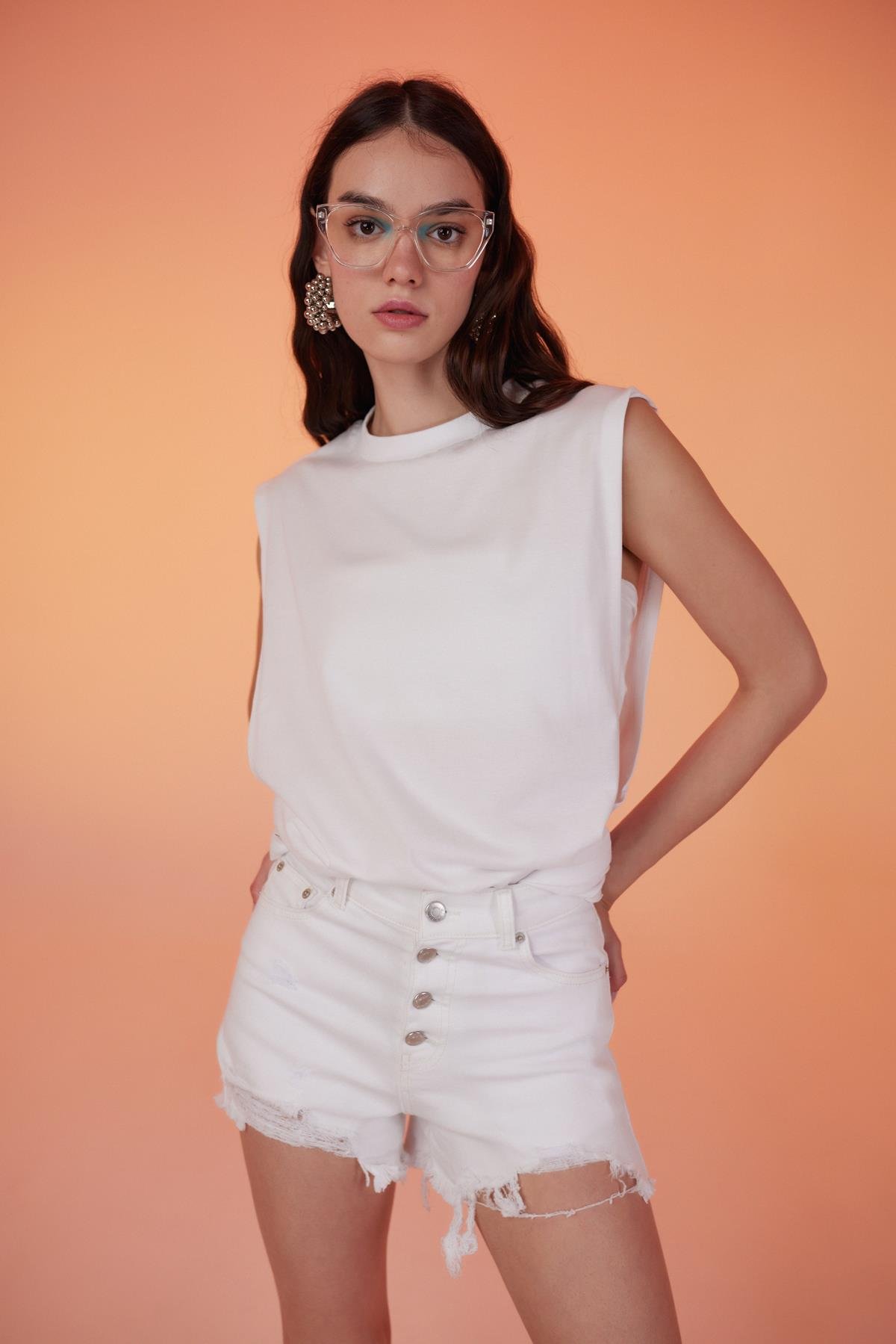 Army Oversize Tshirt Beyaz