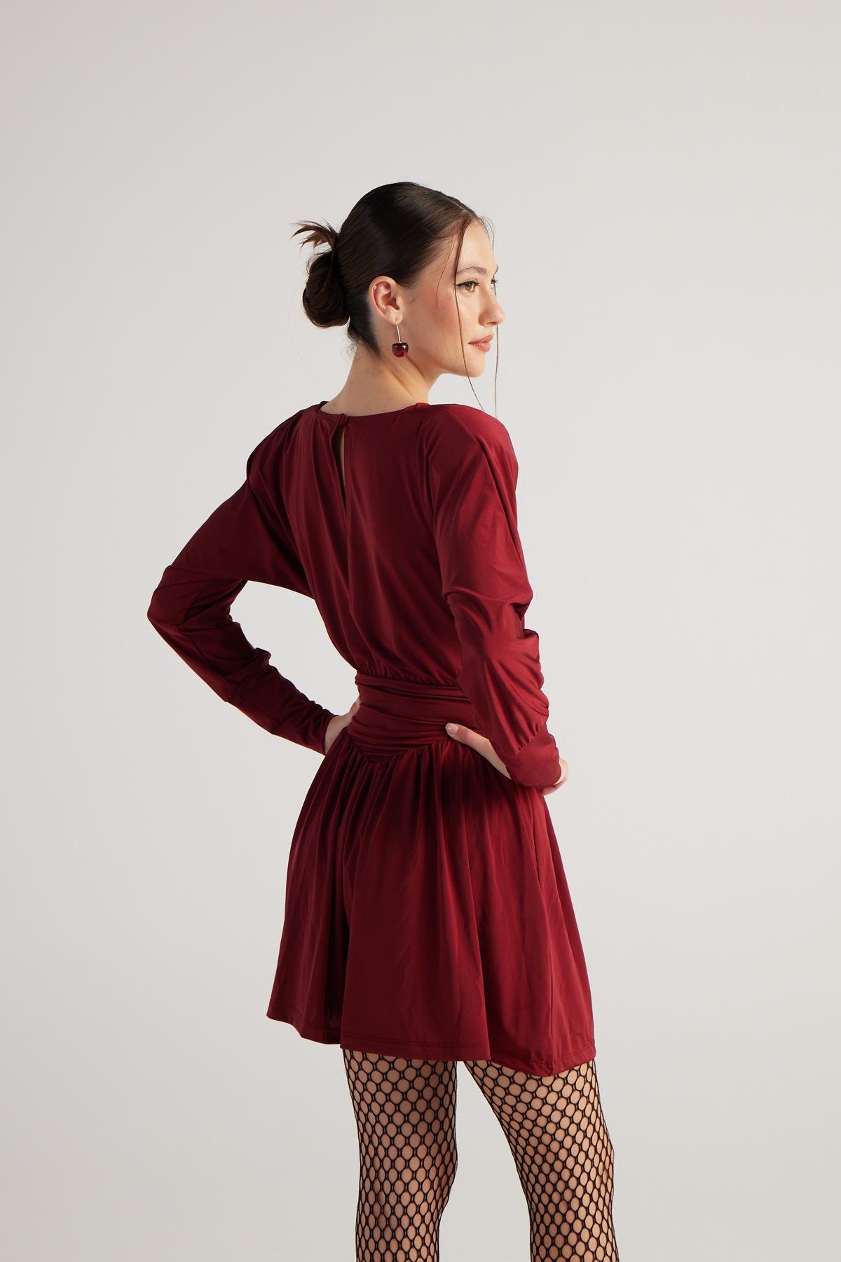 Jade Dress Burgundy