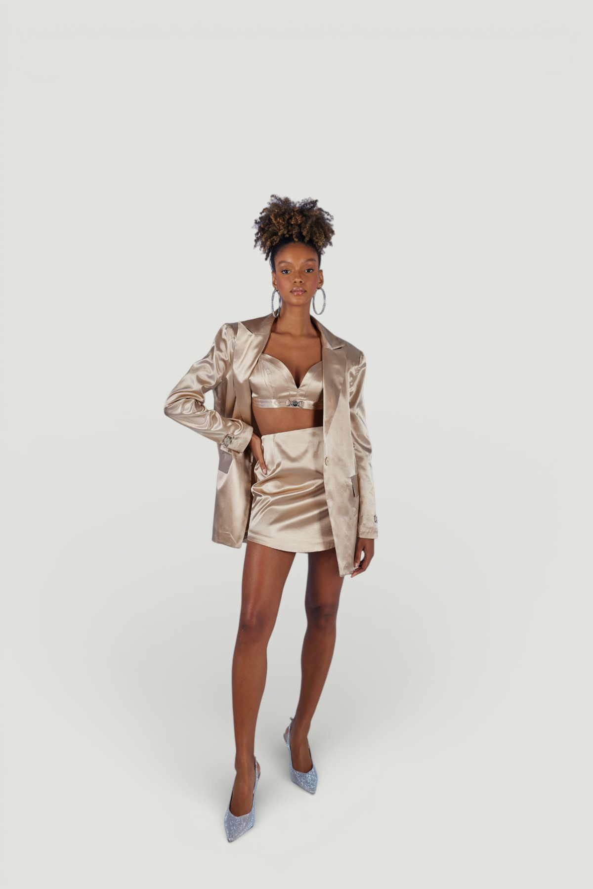 Fancy Blazer Jacket Beige