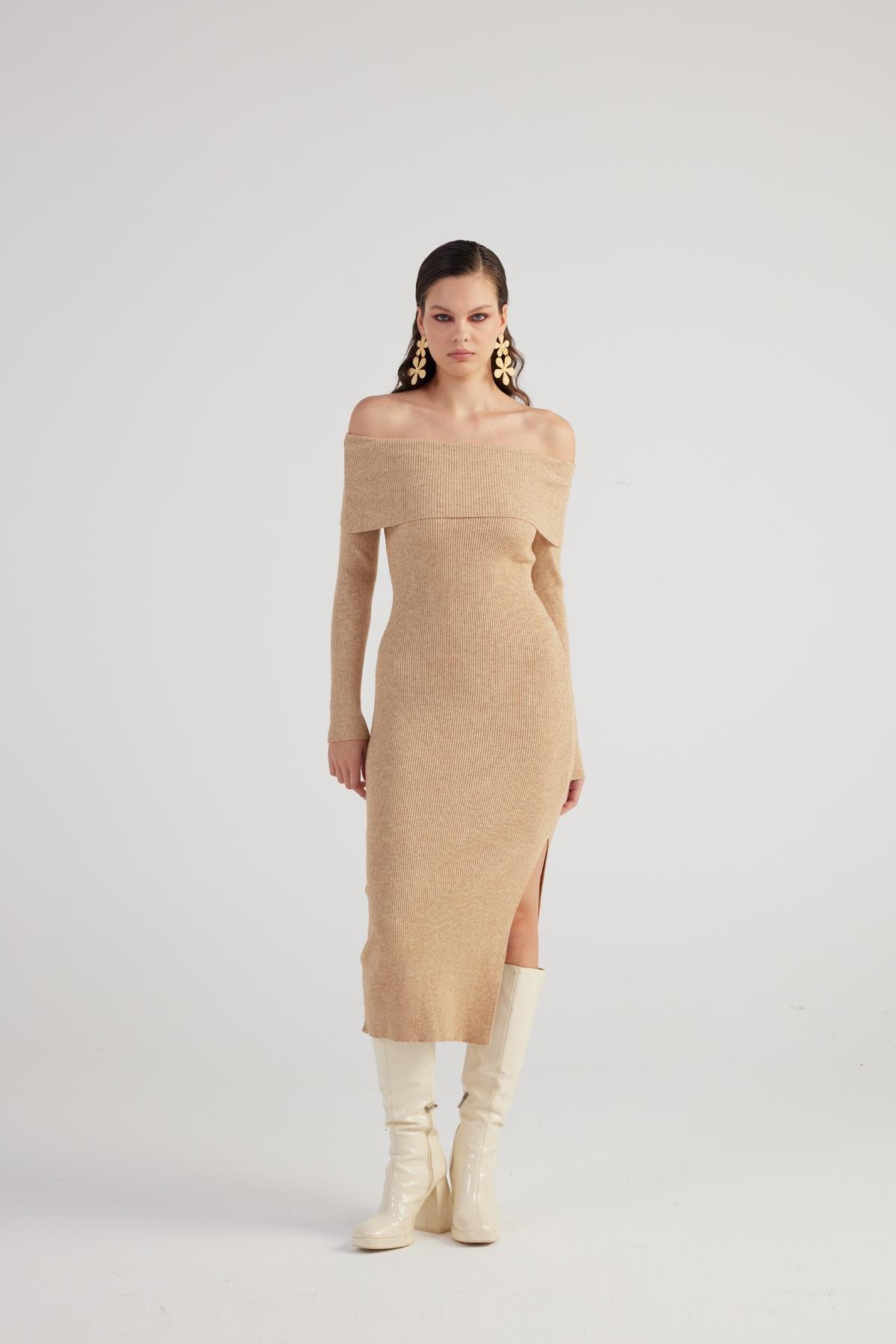 Tilda Knitwear Dress Beige
