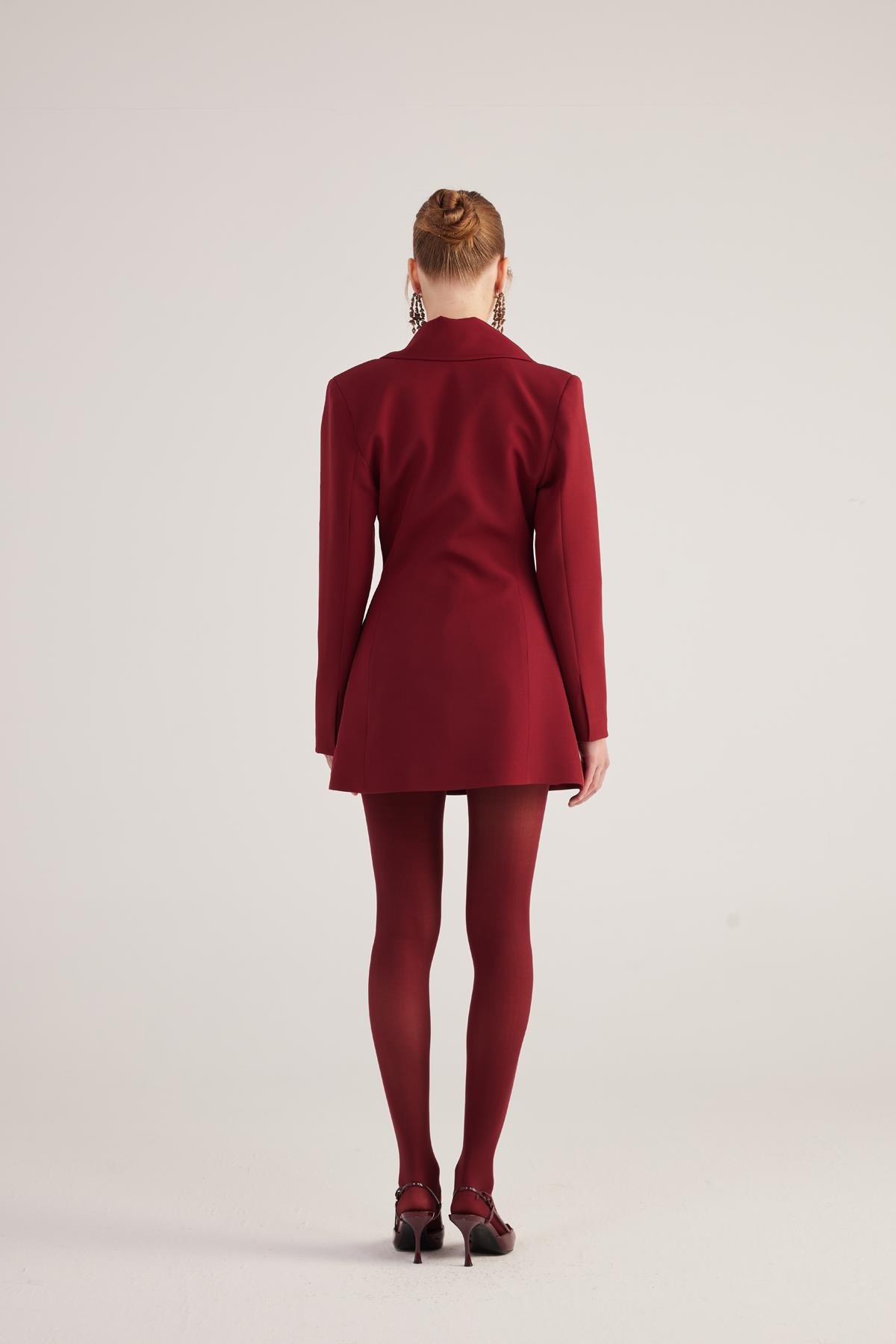 Deja Blazer Ceket Bordo