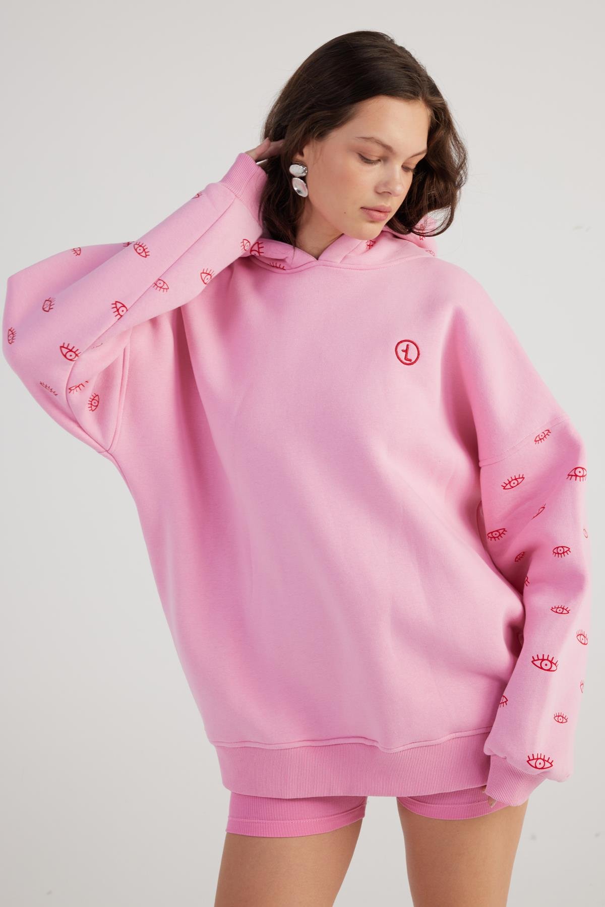 Eye Sweatshirt Pembe