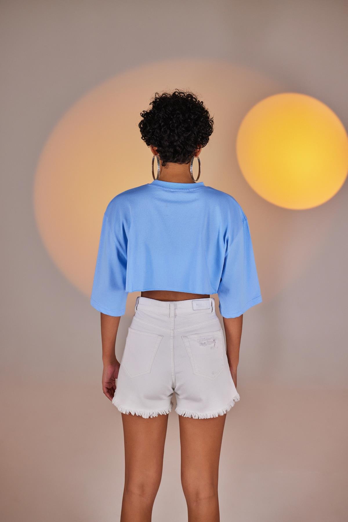 Holly Crop Tshirt Mavi