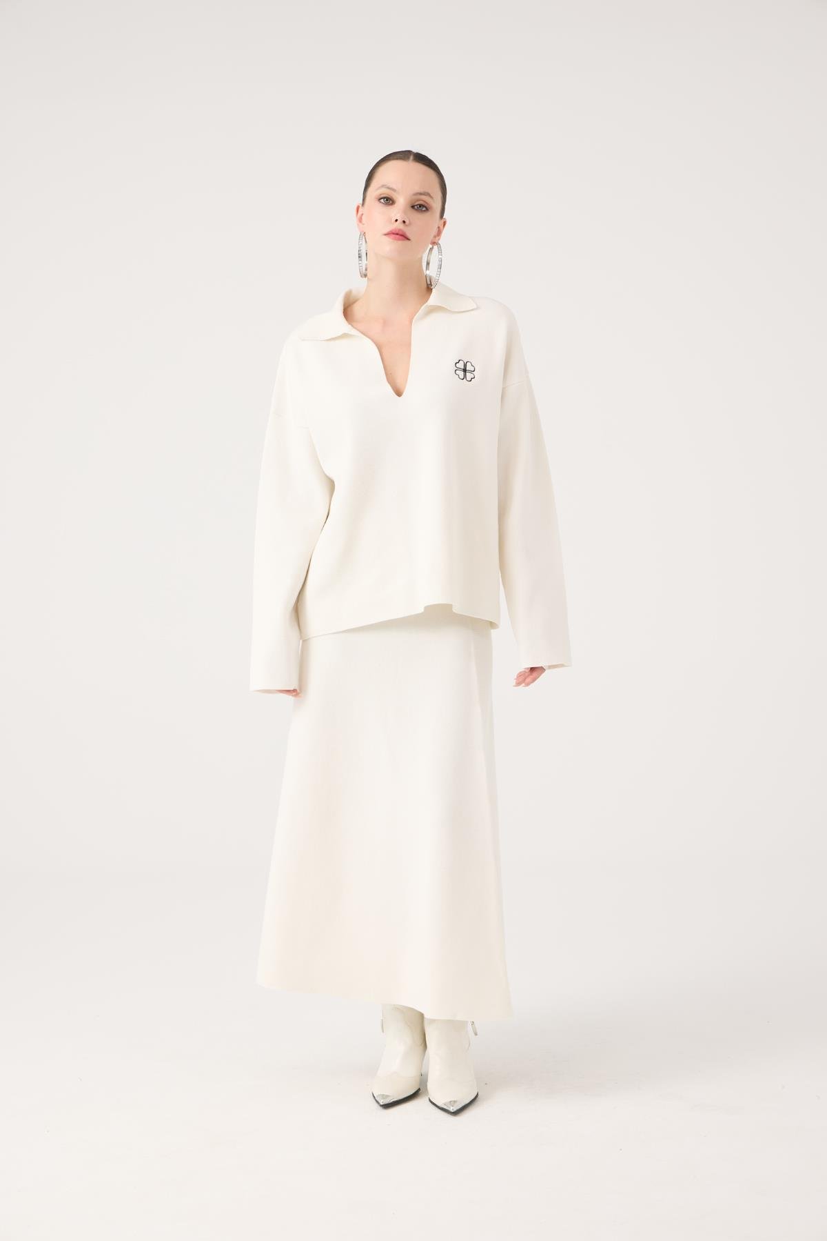 Zoi Triko Kazak Beyaz