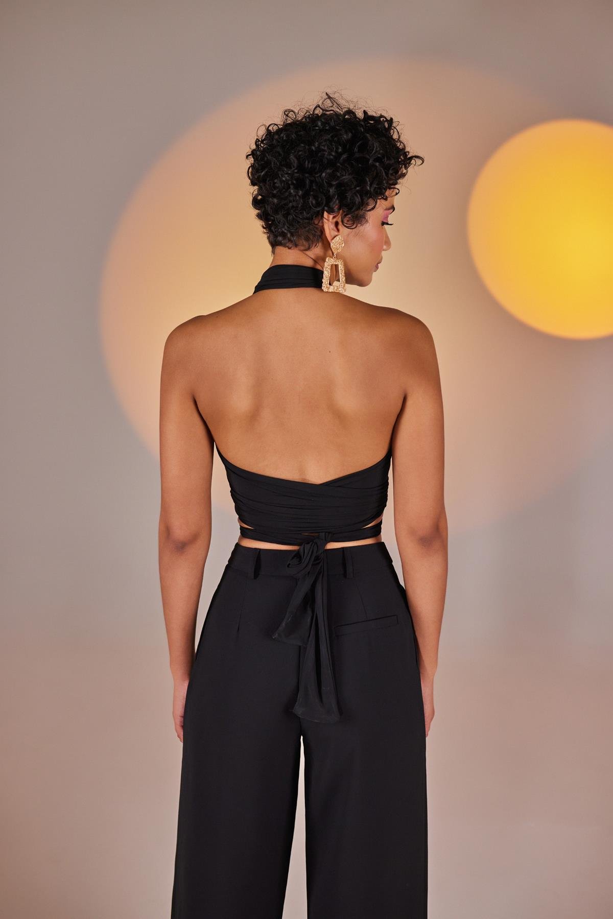 Wrap Top Siyah