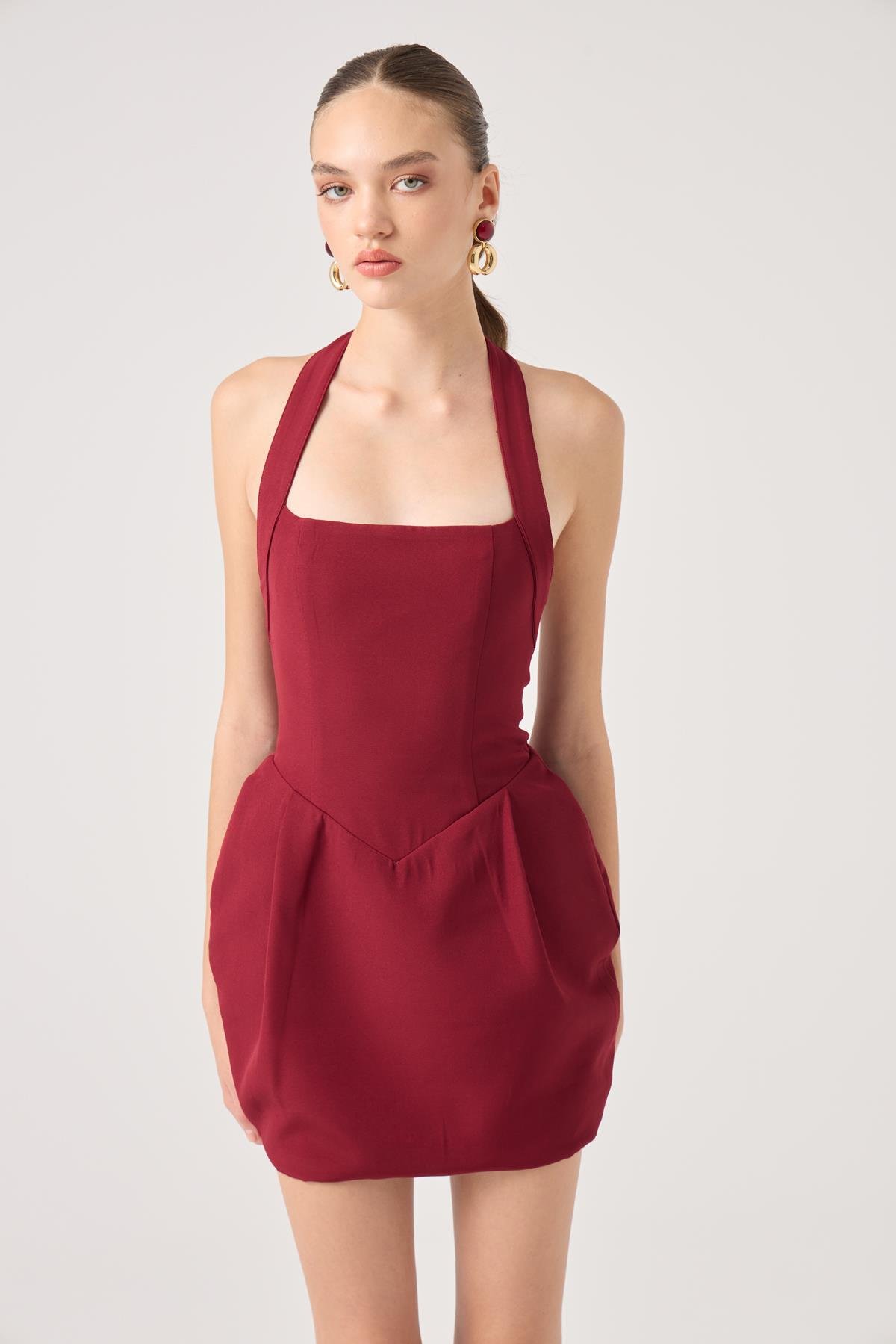 Yerry Dress Burgundy