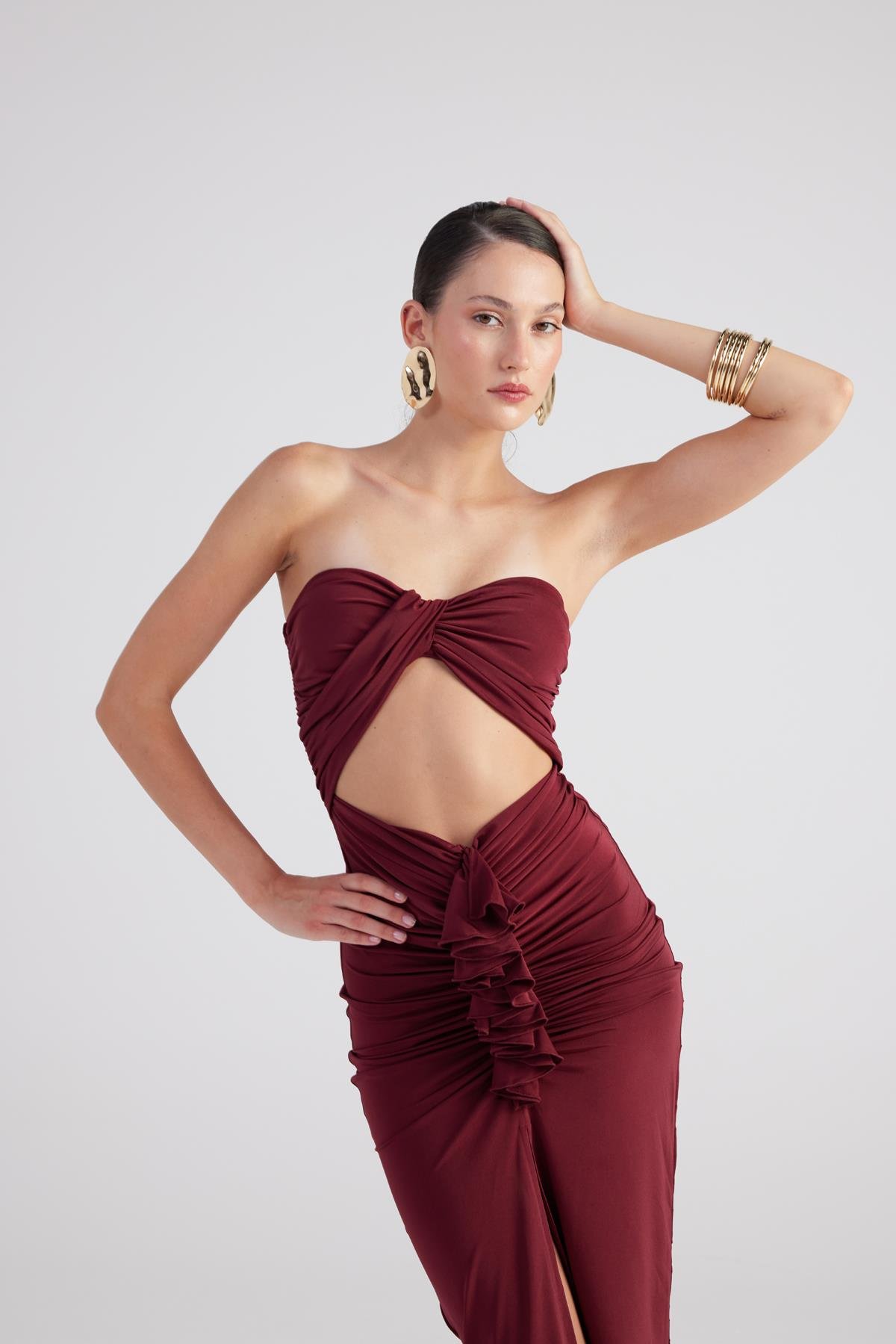 Hailey Dress Claret Red
