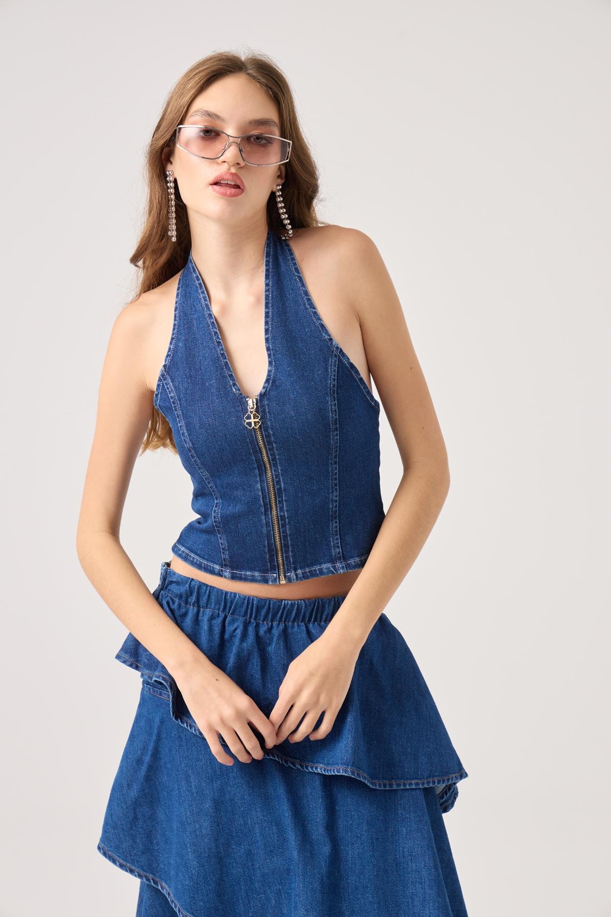 Kaela Jean Yelek Mavi