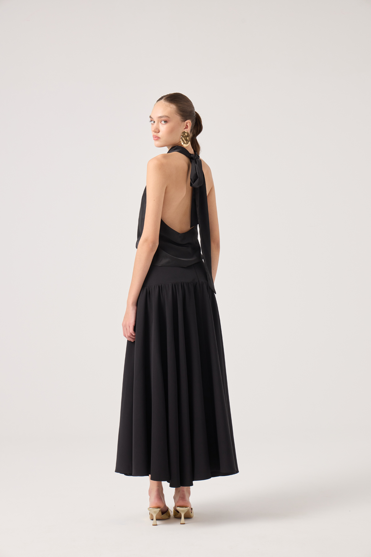 Fermuarlı Uzun Elenor Etek Siyah