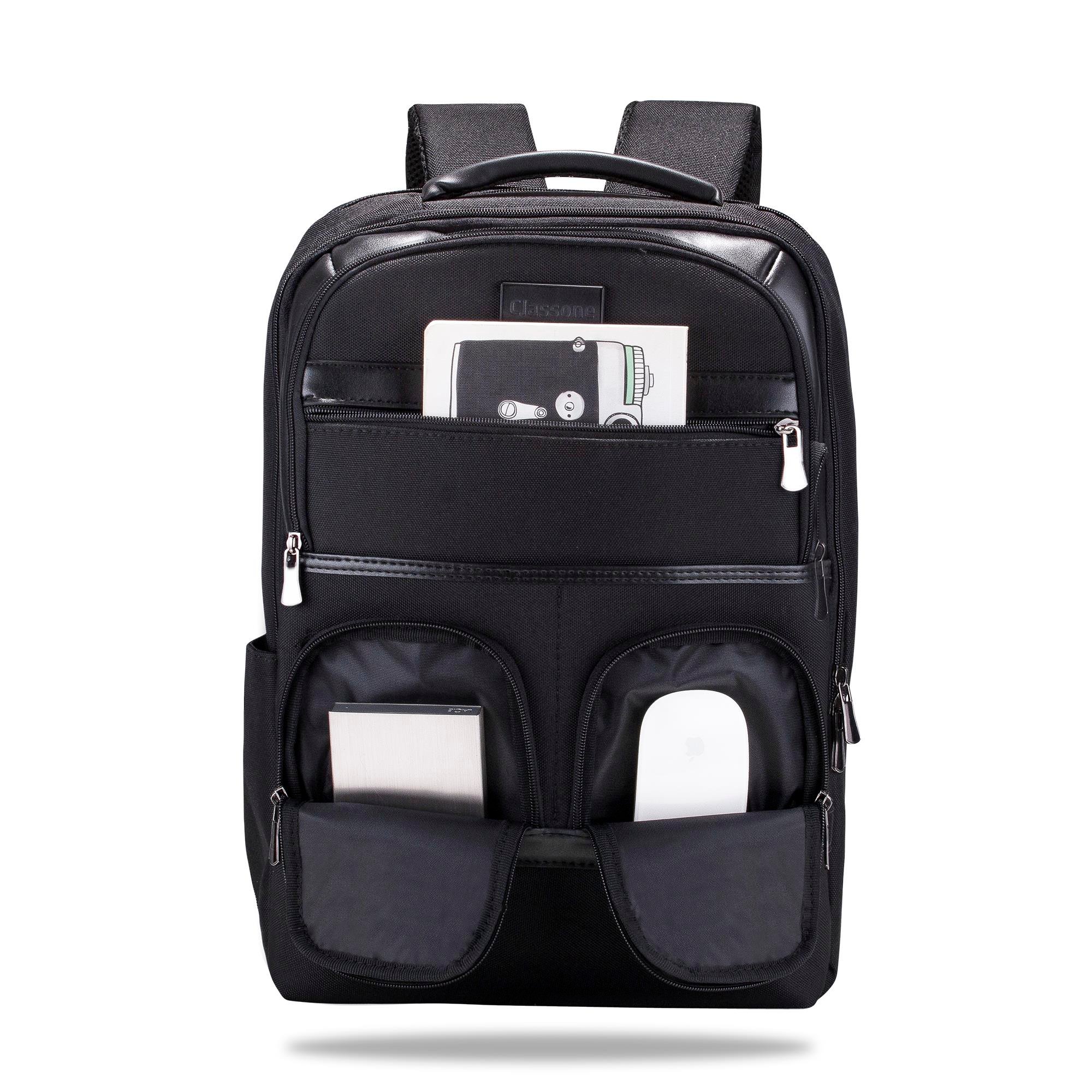 Classone BP-BS200 Business VIP B2 -Serisi 15.6 inch Uyumlu WTX Pro Su Geçirmez Kumaş Laptop Sırt Çantası -Siyah 