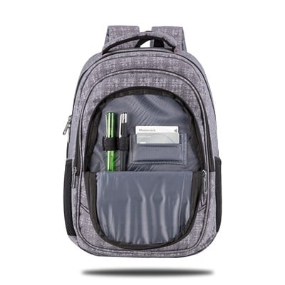 Classone BP-L206 Palermo Serisi WTXpro Su Geçirmez Kumaş 15,6 inch Sırt Çantası – Kareli Gri