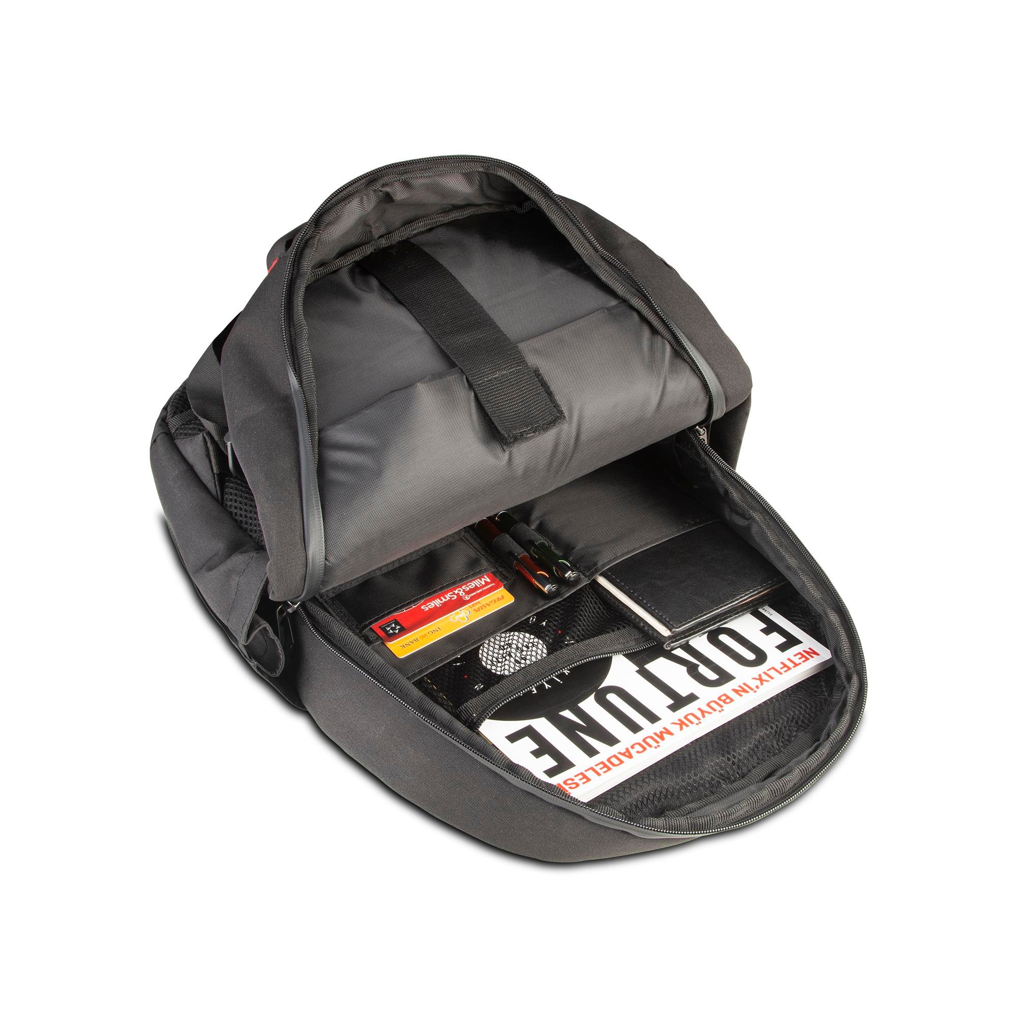 Classone BP-L400 Floransa Large Serisi, WTXpro Su Geçirmez Kumaş, Su Geçirmez Fermuar, 15.6 inch UyumluNotebook Sırt Çantası – Siyah