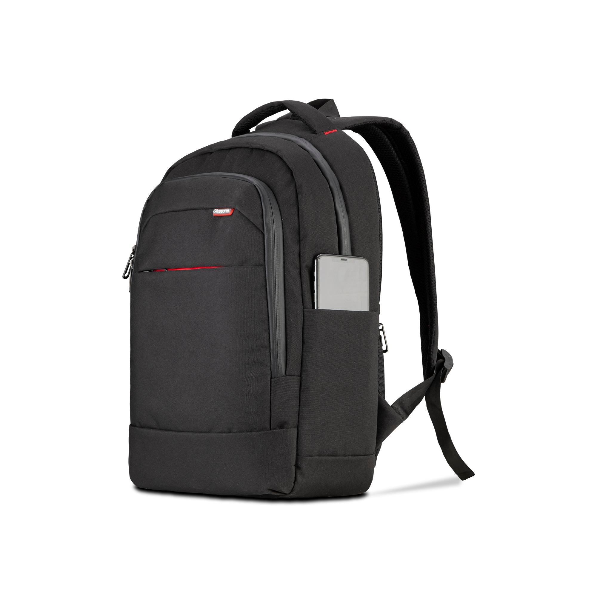 Classone BP-L400 Floransa Large Serisi, WTXpro Su Geçirmez Kumaş, Su Geçirmez Fermuar, 15.6 inch UyumluNotebook Sırt Çantası – Siyah