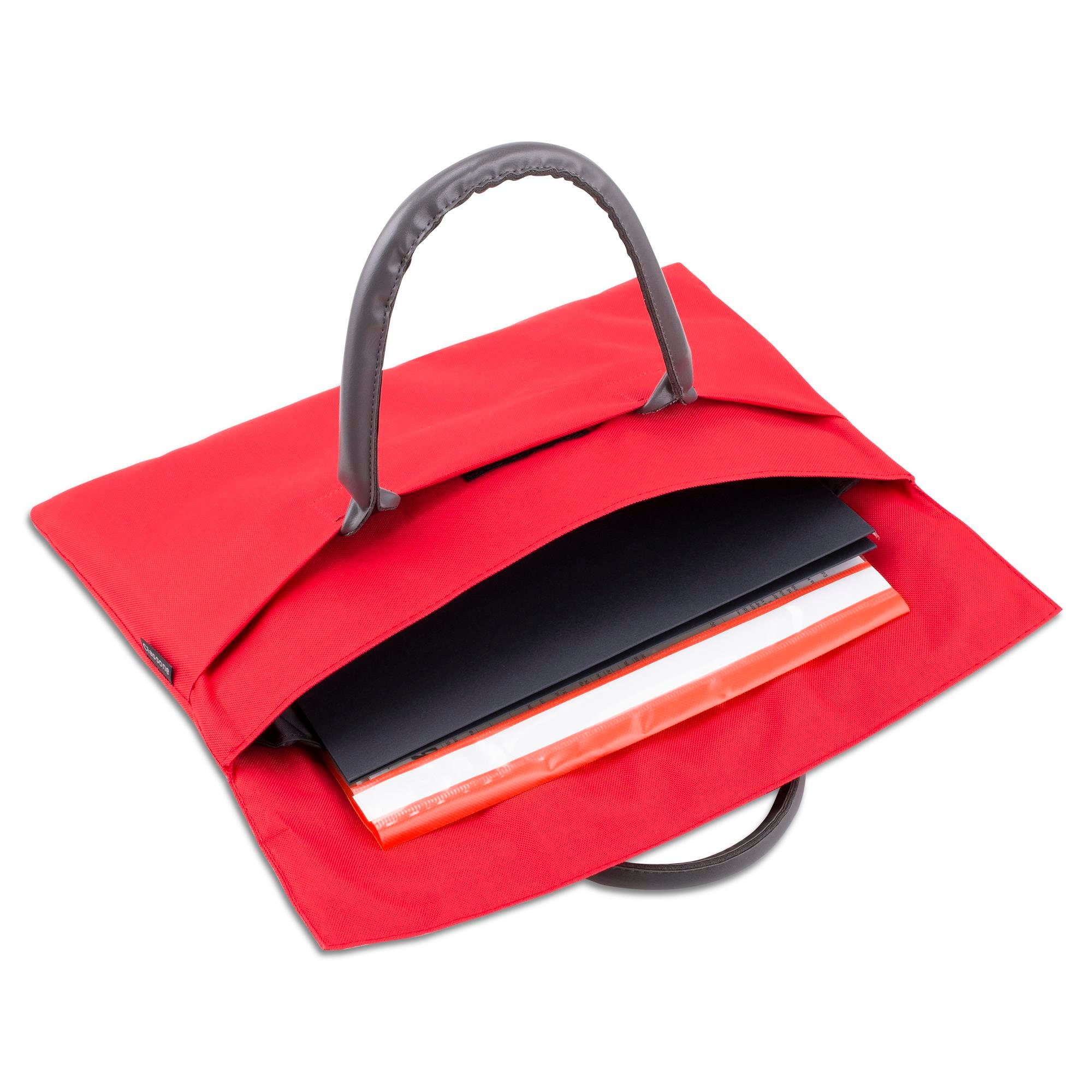 Classone BYN-EL002 WTXPro Su Geçirmez Kumaş 13-14 inch Bayan Laptop El Çantası- Tote Bag – Kırmızı