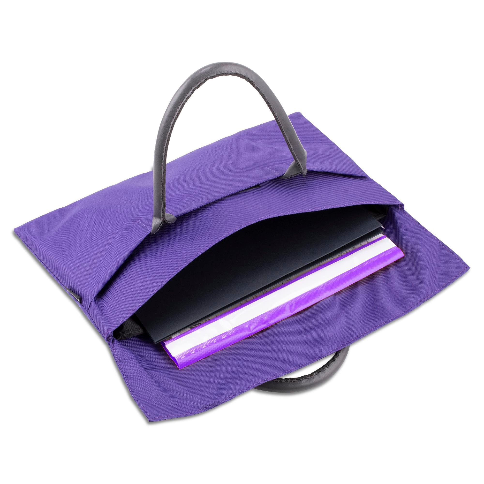 Classone BYN-EL003 WTXPro Su Geçirmez Kumaş 13-14 inch Bayan Laptop El Çantası- Tote Bag – Mor