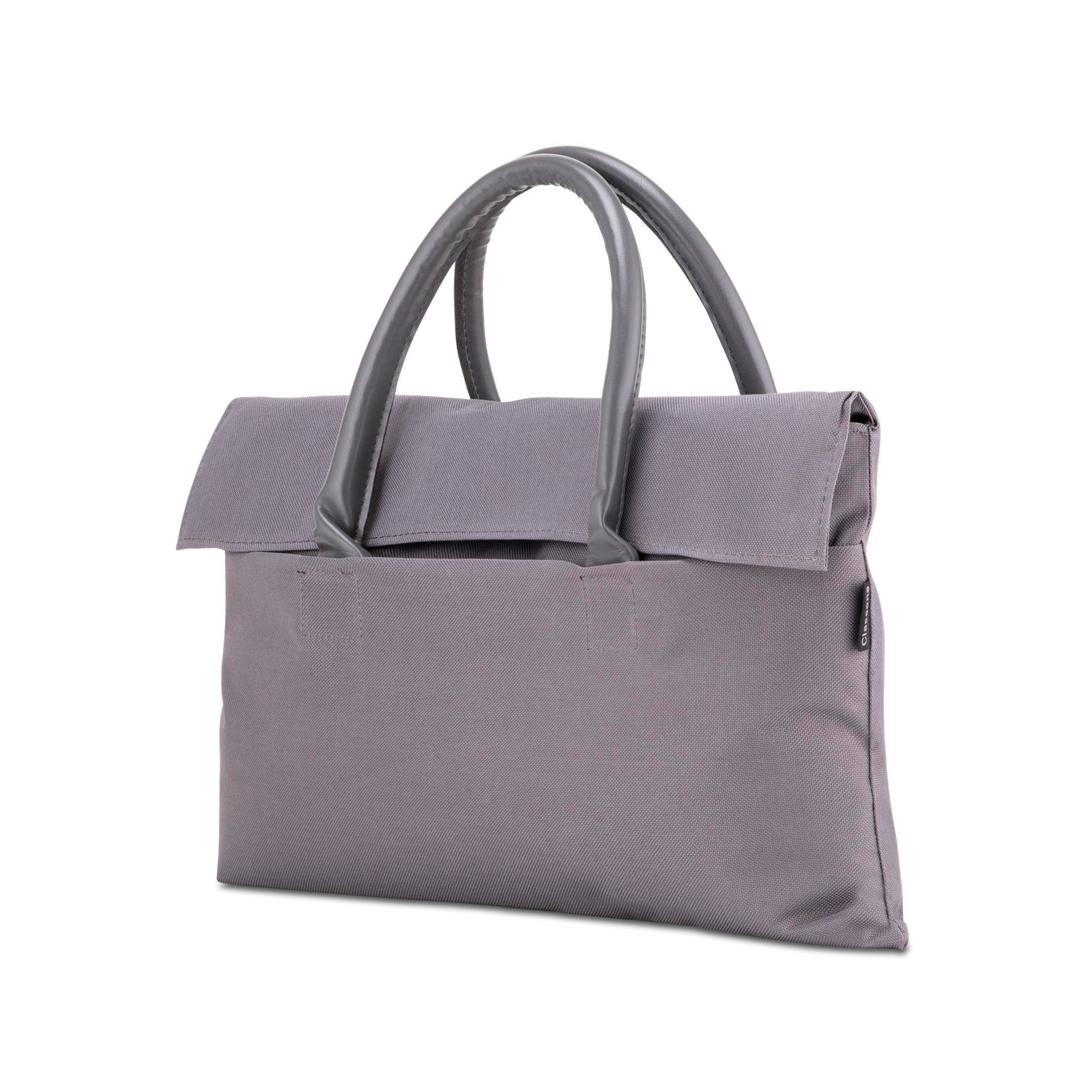 Classone BYN-EL004 WTXPro Su Geçirmez Kumaş 13-14 inch Bayan Laptop El Çantası- Tote Bag – Gri