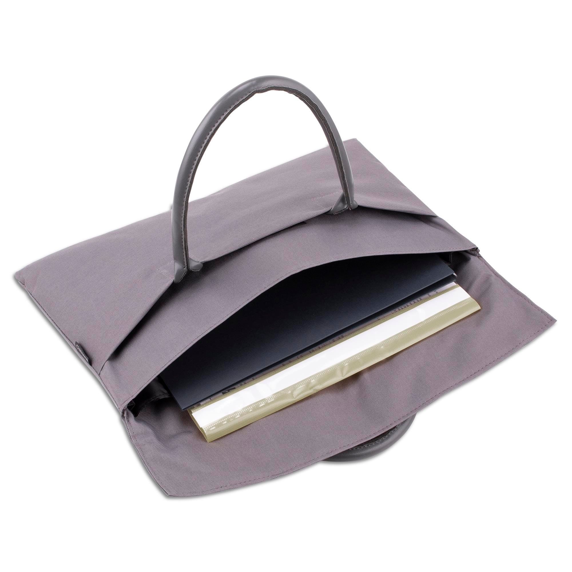 Classone BYN-EL004 WTXPro Su Geçirmez Kumaş 13-14 inch Bayan Laptop El Çantası- Tote Bag – Gri
