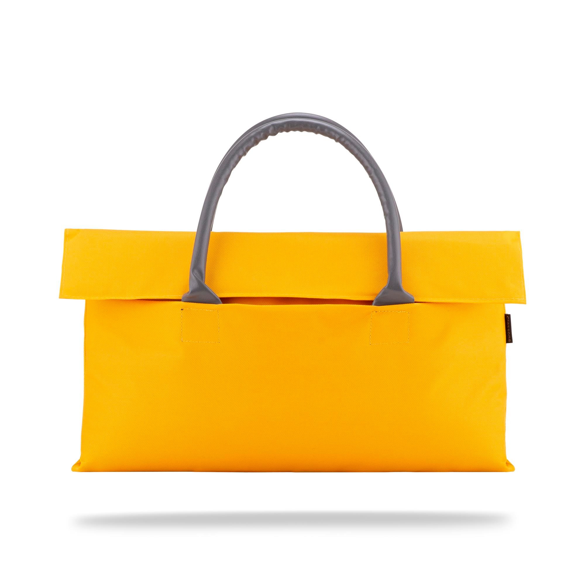 Classone BYN-EL008 WTXPro Su Geçirmez Kumaş 13-14 inch Bayan Laptop El Çantası- Tote Bag – Sarı