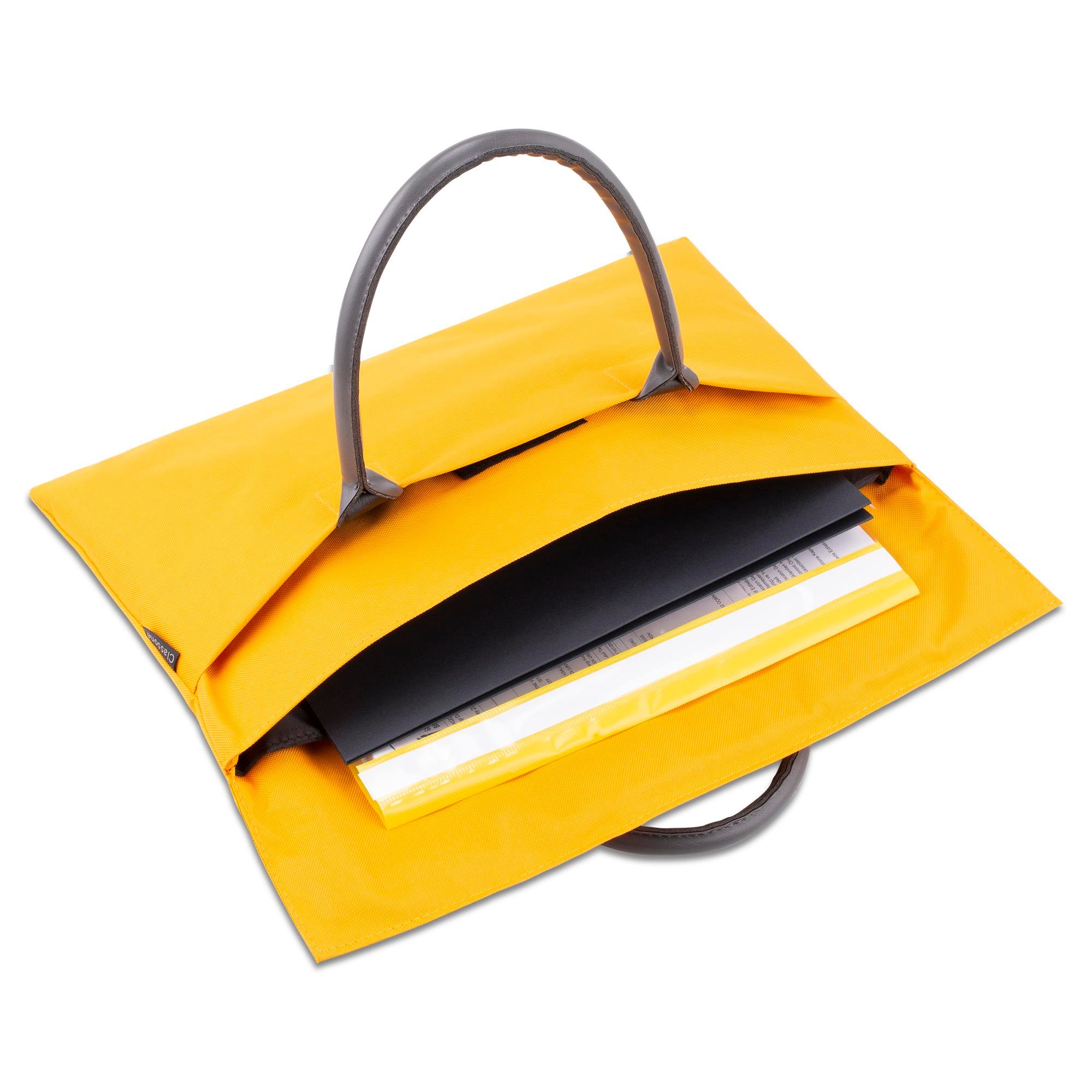 Classone BYN-EL008 WTXPro Su Geçirmez Kumaş 13-14 inch Bayan Laptop El Çantası- Tote Bag – Sarı