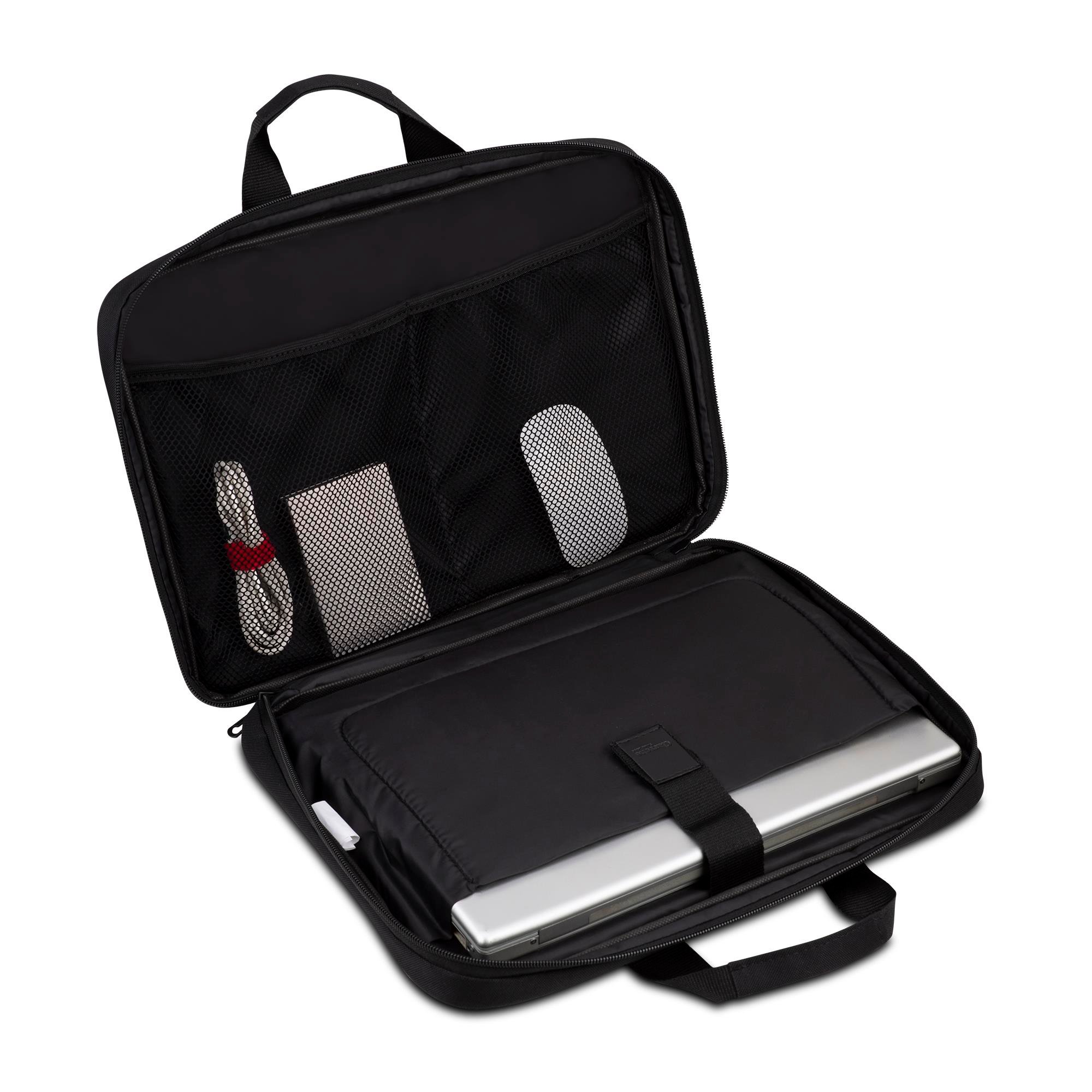 CLASSONE C100 15.6 inch Wtx Pro Su Geçirmez Kumaş Tam Açılır Laptop, Notebook Çantası – Siyah