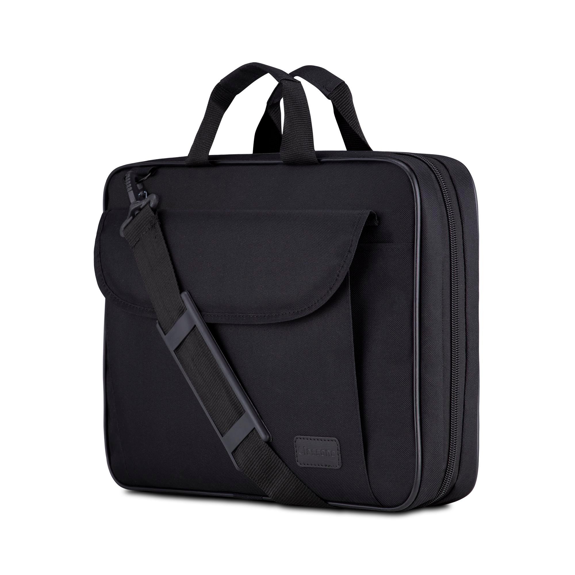 CLASSONE C100 15.6 inch Wtx Pro Su Geçirmez Kumaş Tam Açılır Laptop, Notebook Çantası – Siyah