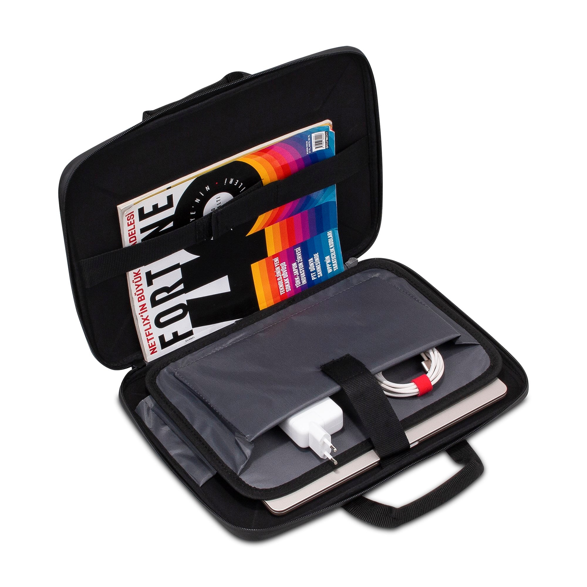 Classone Gauntlet GA-TH14 Sert Kabuk Serisi 13-14 inch Uyumlu Laptop Çantası – Siyah