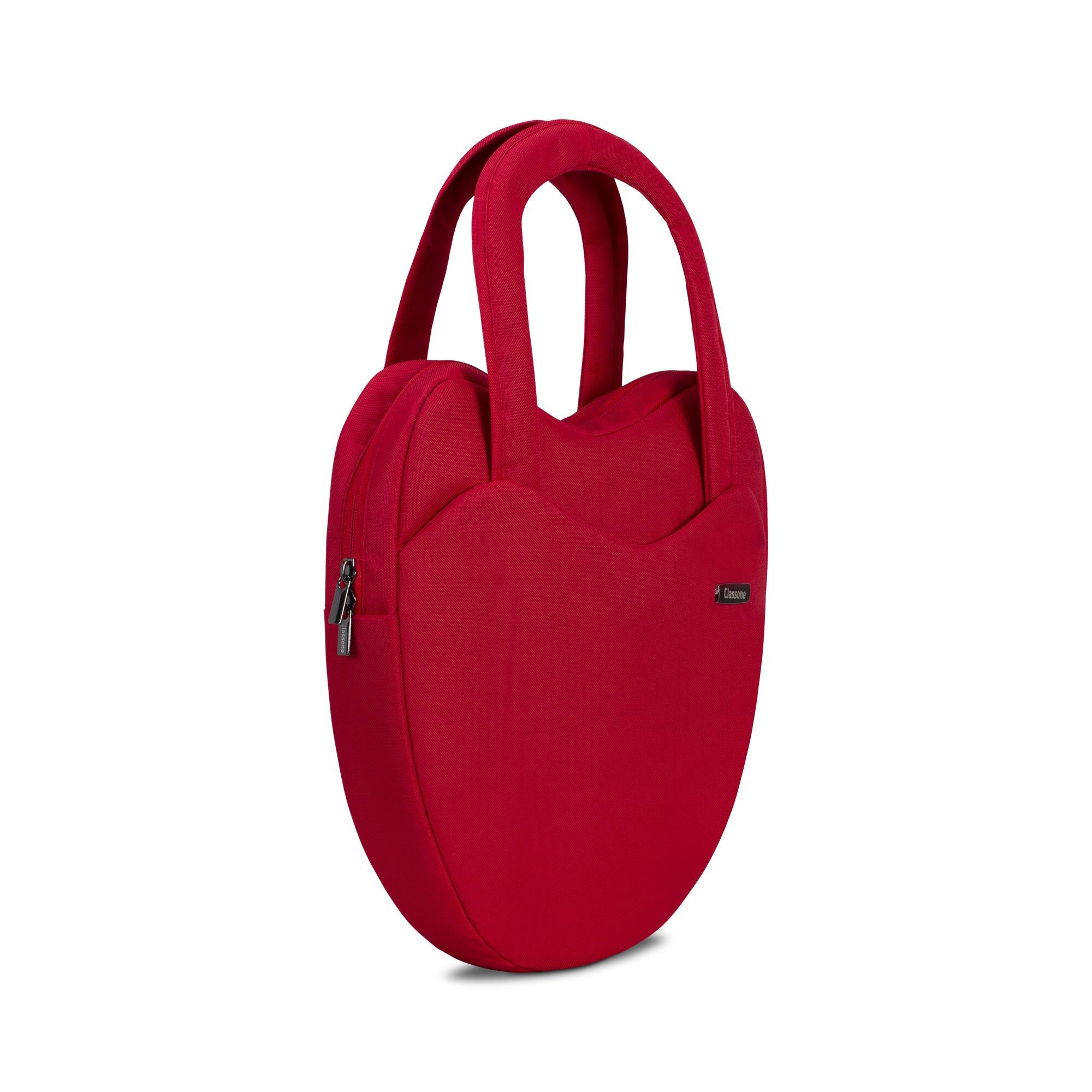 Classone LOVE1402 13/14 inch uyumlu Macbook,  Macair , Lenovo , Hp laptop El Çantası -Kırmızı