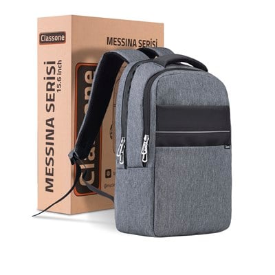 Classone Messina 15.6 inch Sırt Çantası -Gri